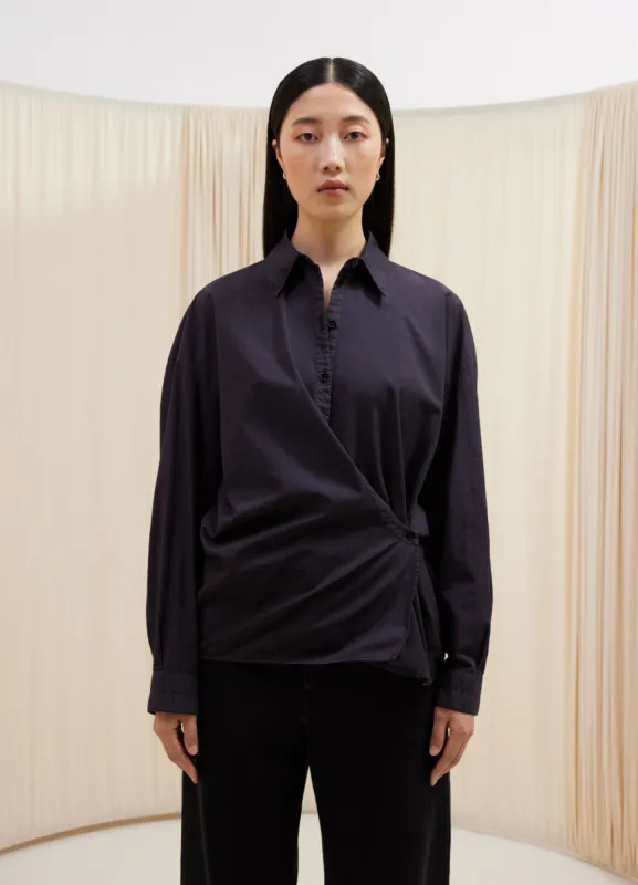 STRAIGHT COLLAR TWISTED SHIRT sold by Lemaire