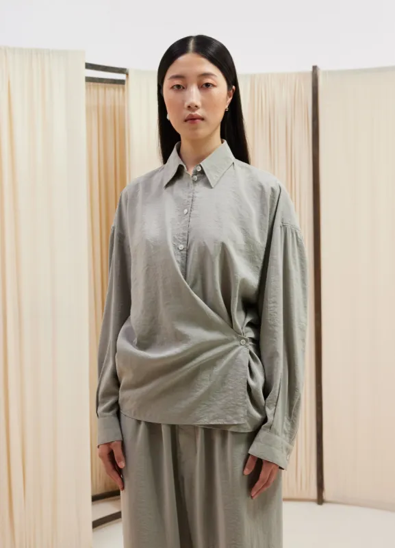 STRAIGHT COLLAR TWISTED SHIRT made by Lemaire