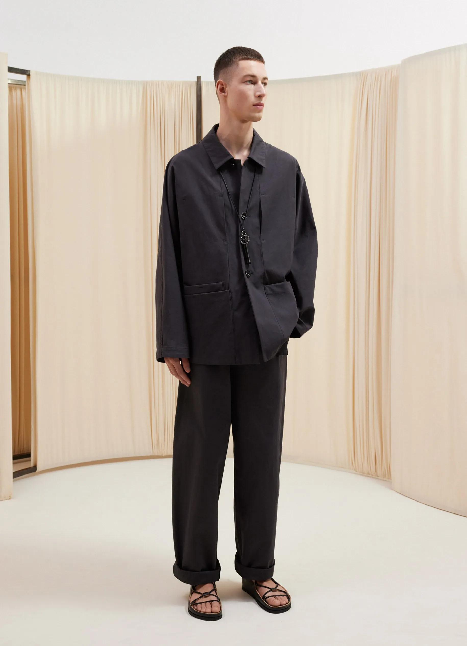 BOXY SINGLE BREASTED WORKWEAR JACKET sold by Lemaire product image thumbnail 2