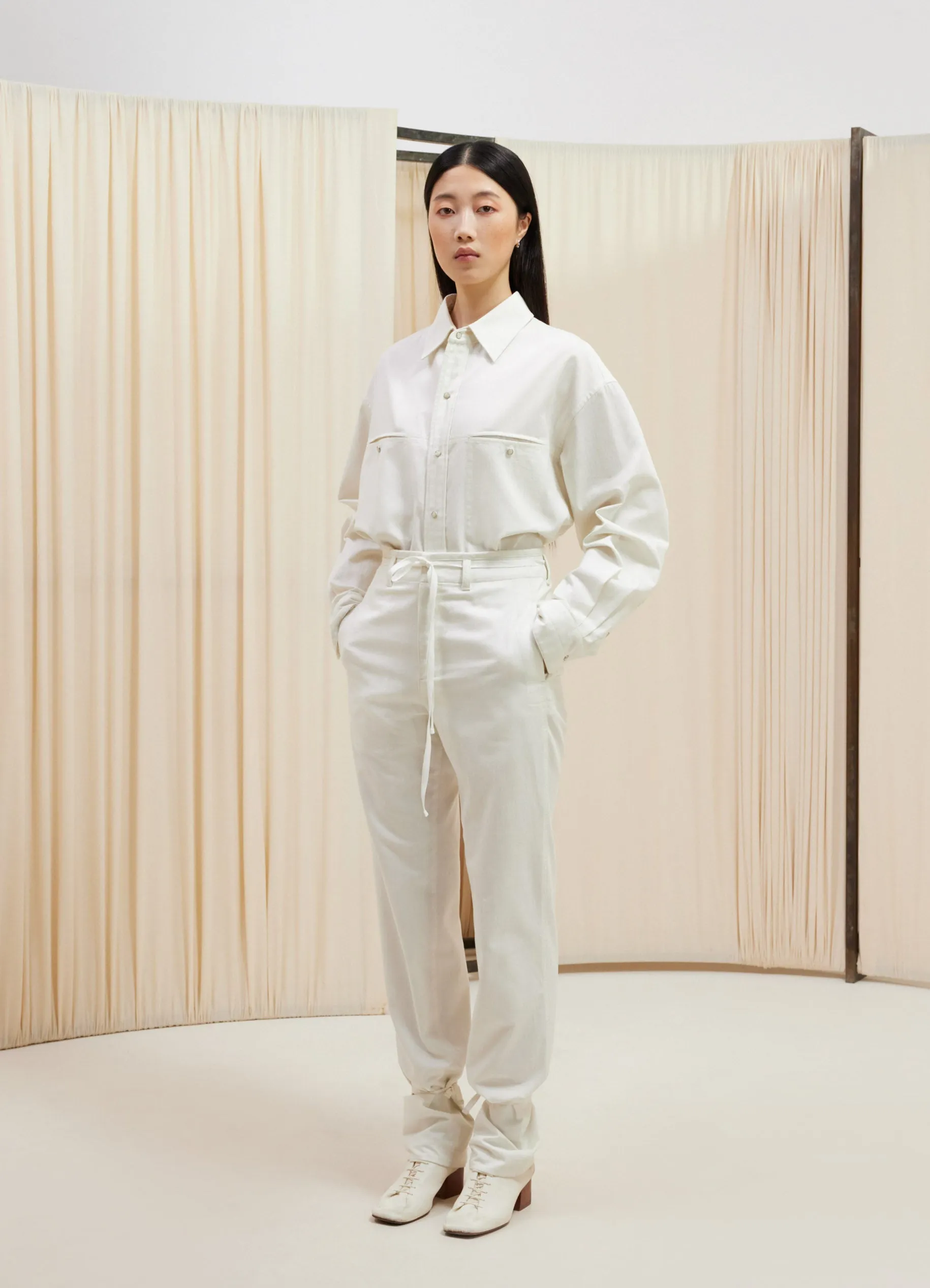 STRAIGHT PANTS WITH STRINGS sold by Lemaire