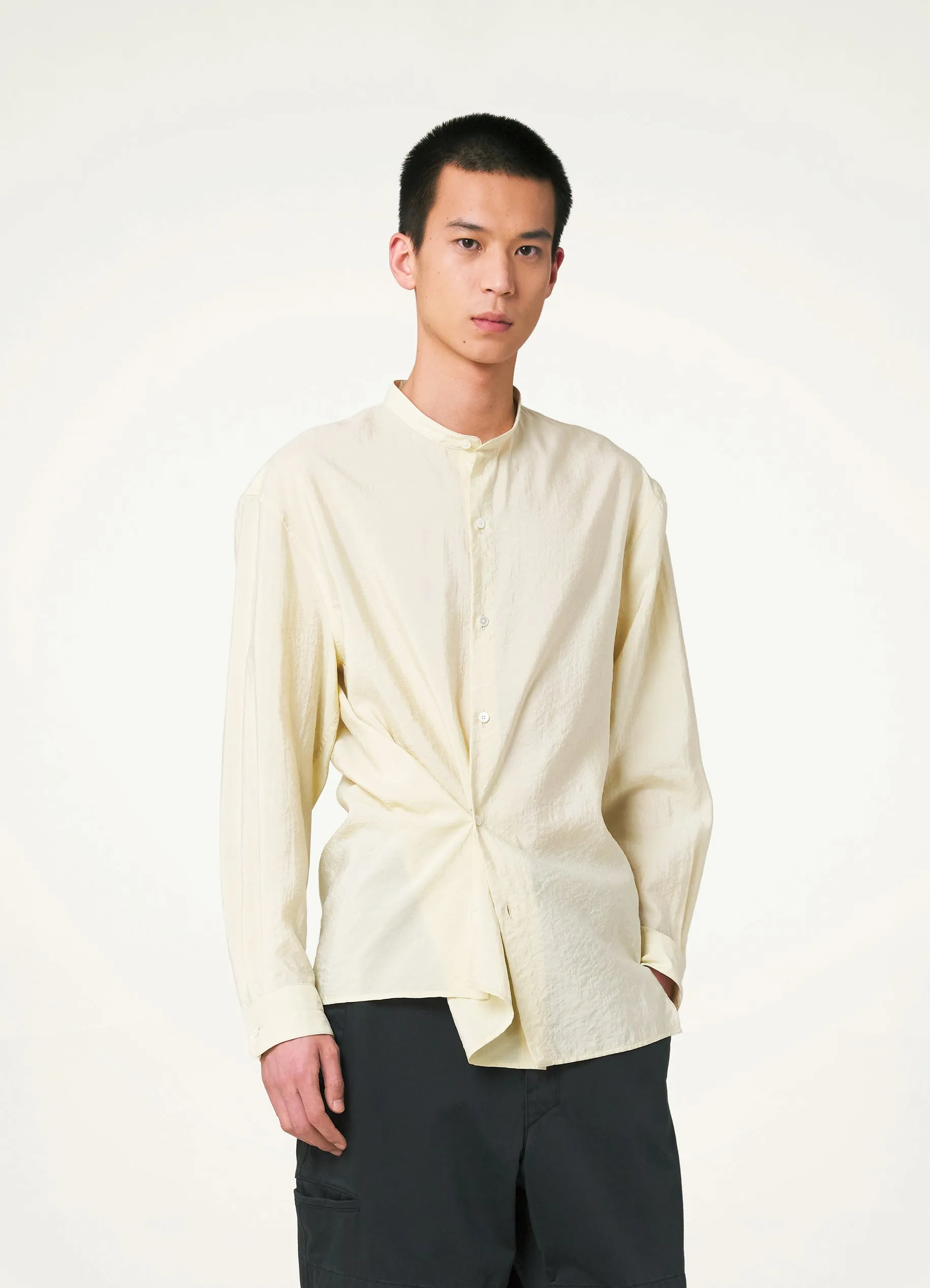 STAND COLLAR TWISTED SHIRT sold by Lemaire