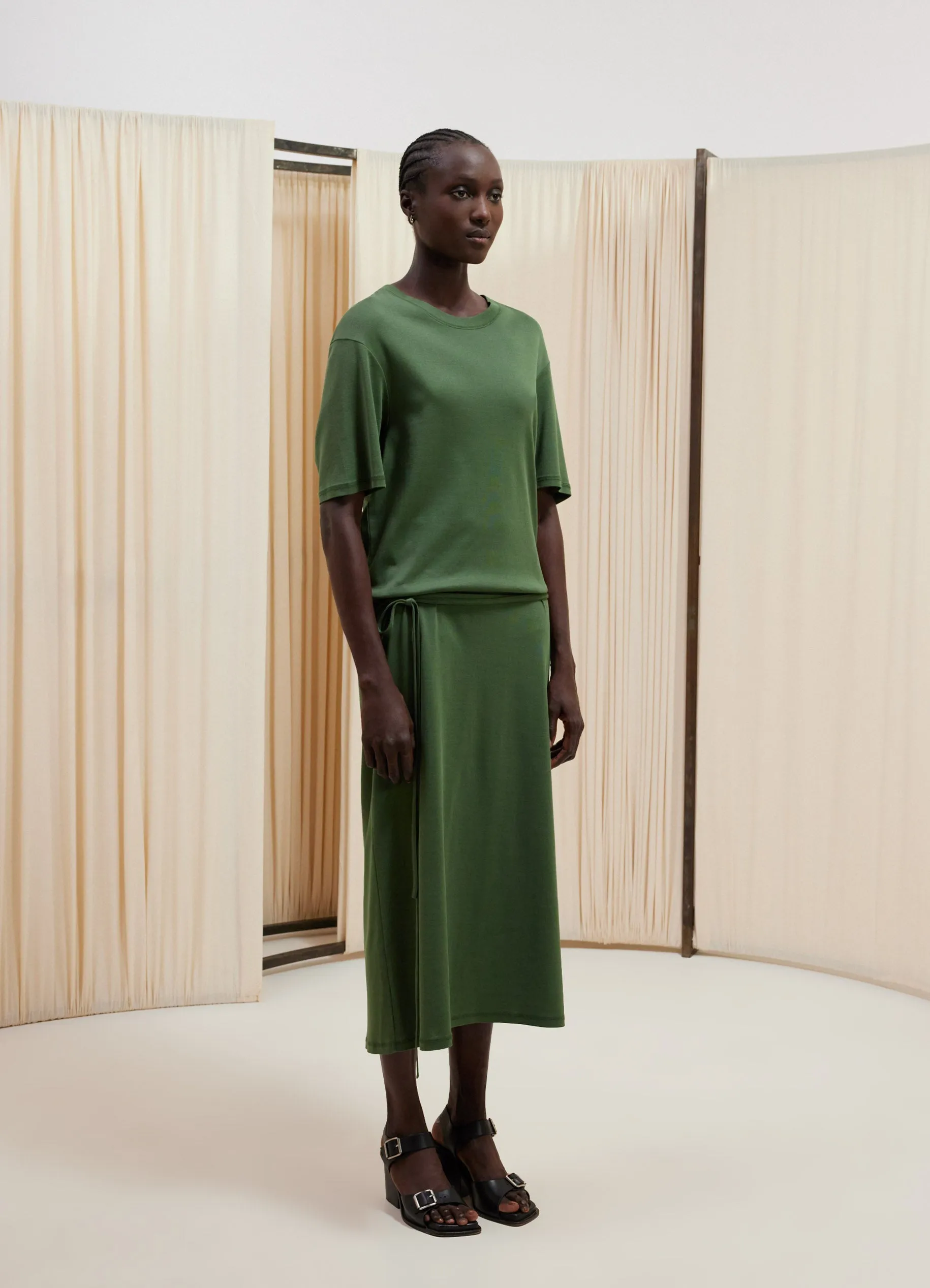 BELTED RIB T-SHIRT DRESS sold by Lemaire