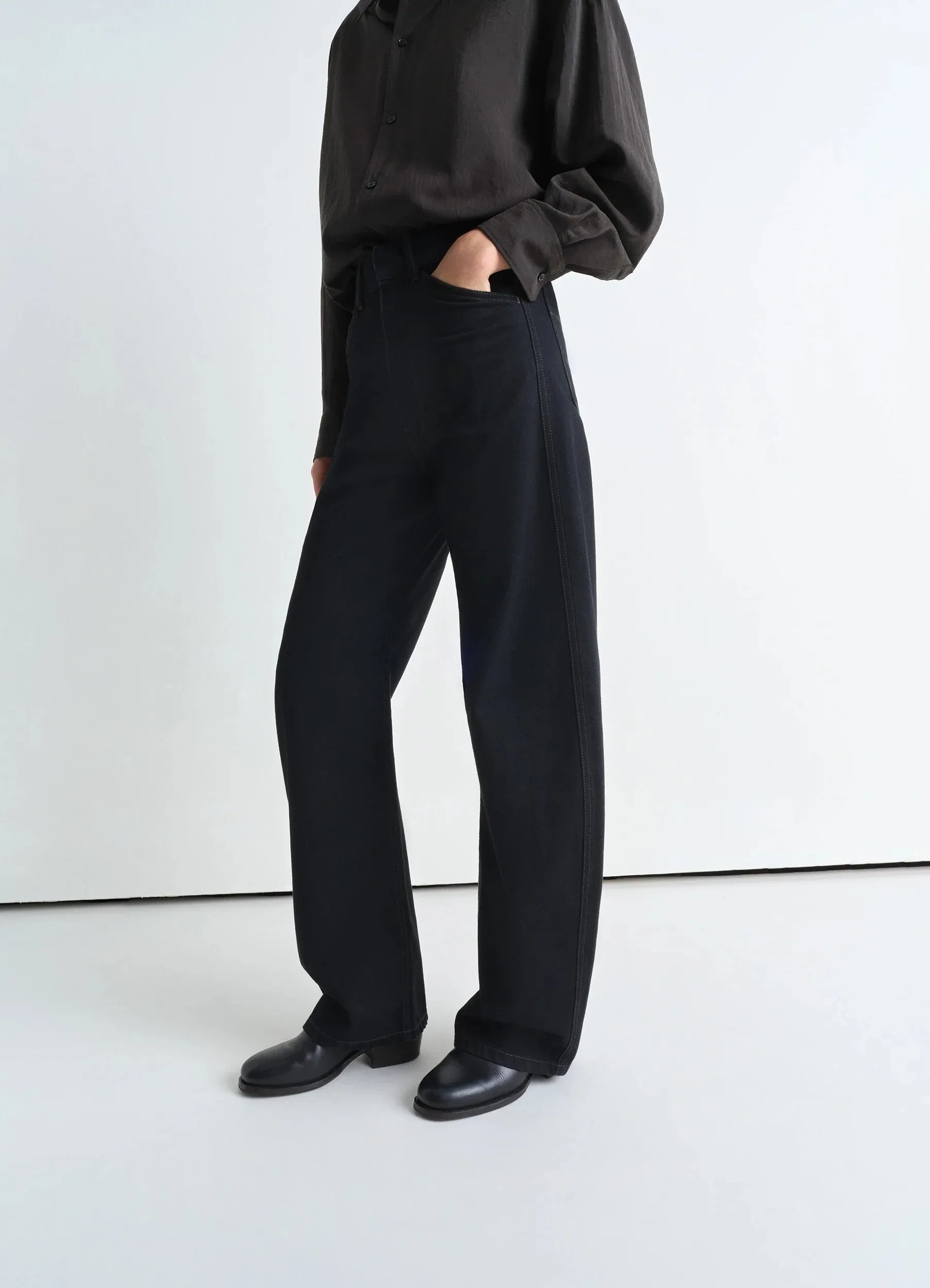 HIGH WAISTED CURVED PANTS sold by Lemaire product image thumbnail 2