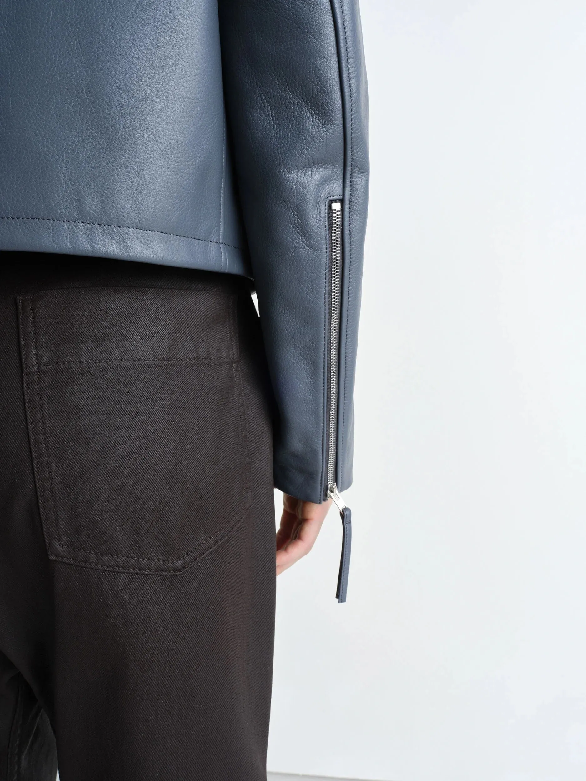 BOXY CROPPED JACKET IN LEATHER sold by Lemaire product image thumbnail 4