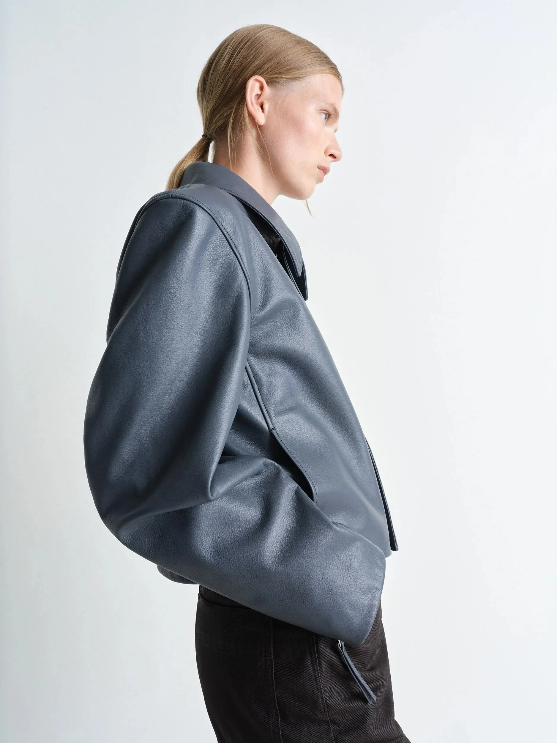 BOXY CROPPED JACKET IN LEATHER sold by Lemaire product image thumbnail 5