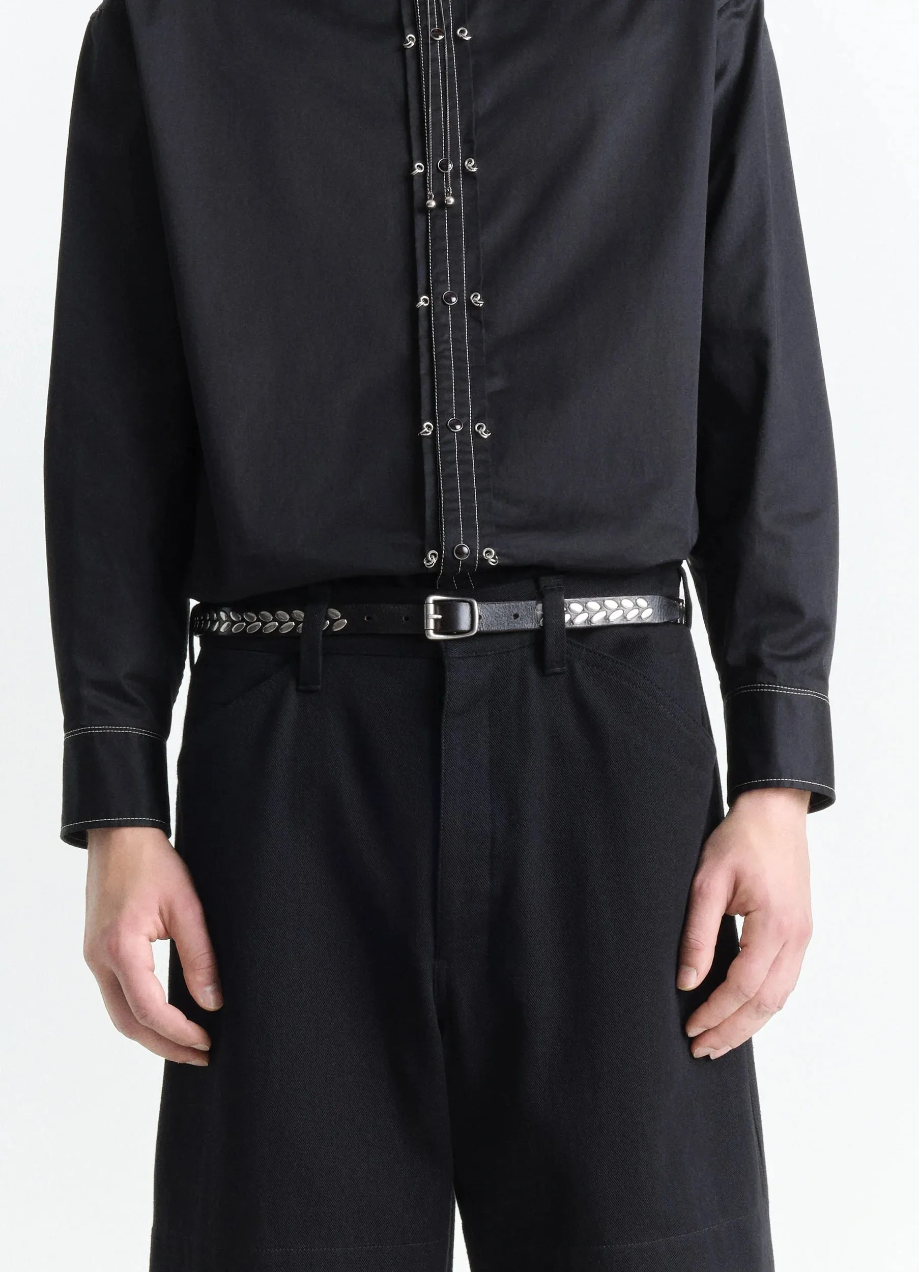 ALMOND STUD BELT 20 MM IN LEATHER sold by Lemaire product image thumbnail 3