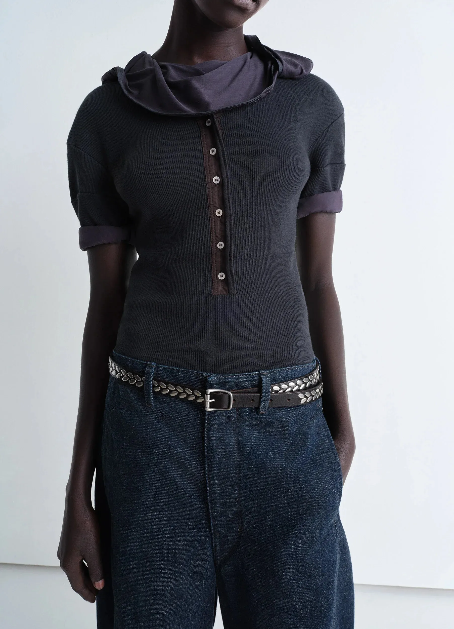 ALMOND STUD BELT 20 MM IN LEATHER sold by Lemaire product image thumbnail 2