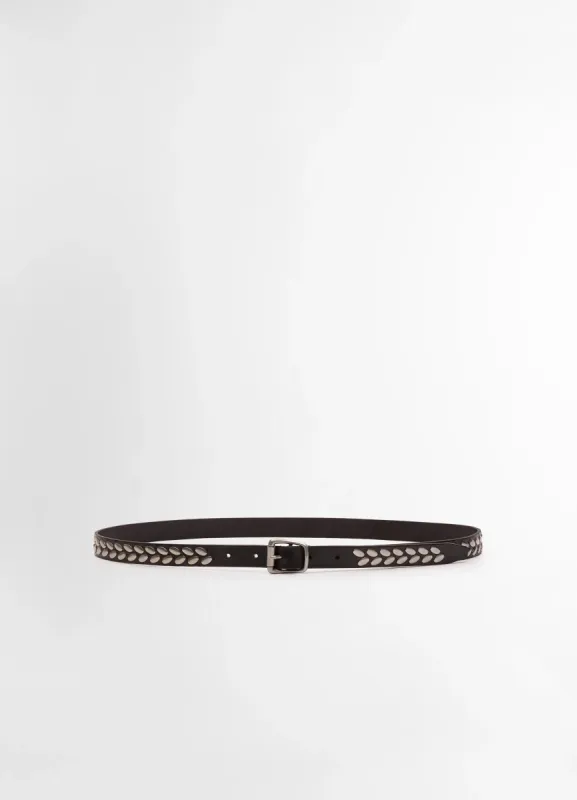 ALMOND STUD BELT 20 MM IN LEATHER made by Lemaire