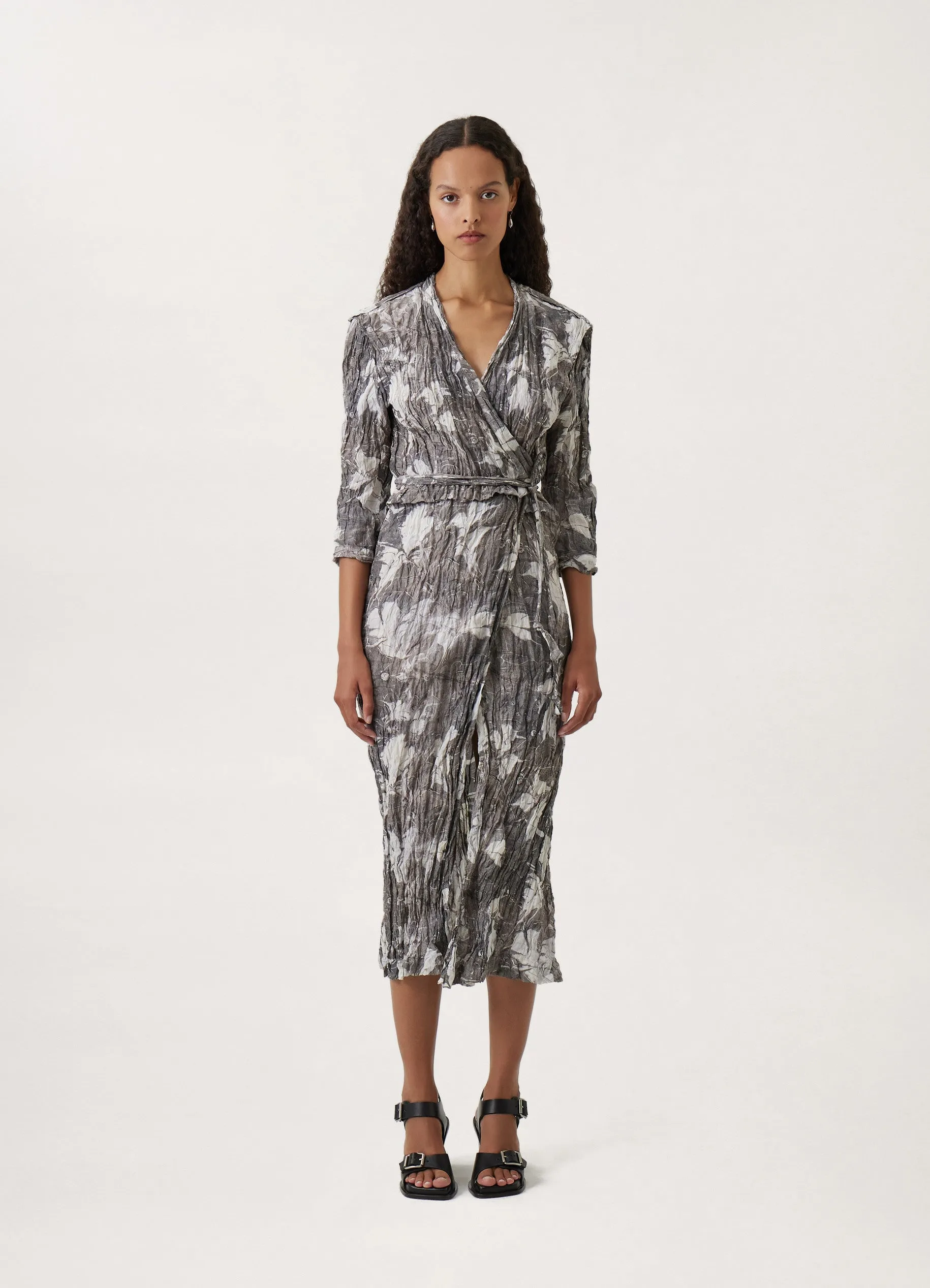 CRINKLED WRAP OVER DRESS sold by Lemaire