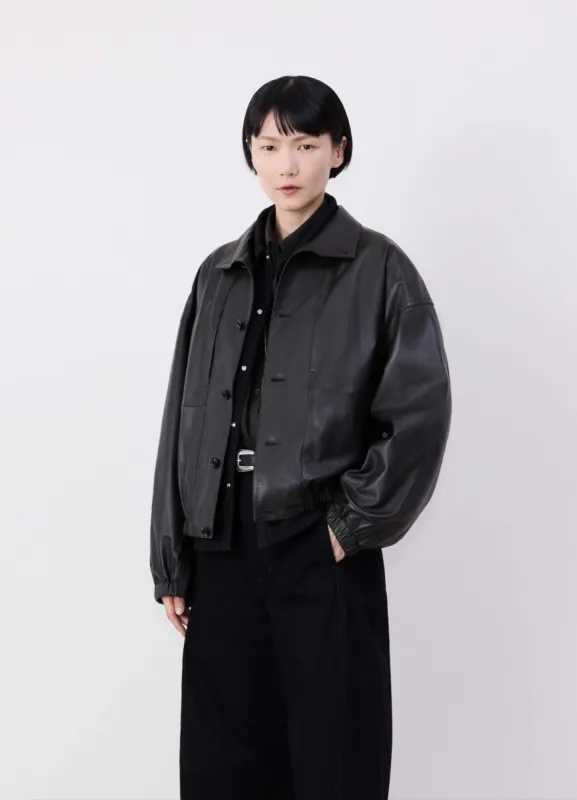 STAND COLLAR LEATHER BLOUSON sold by Lemaire