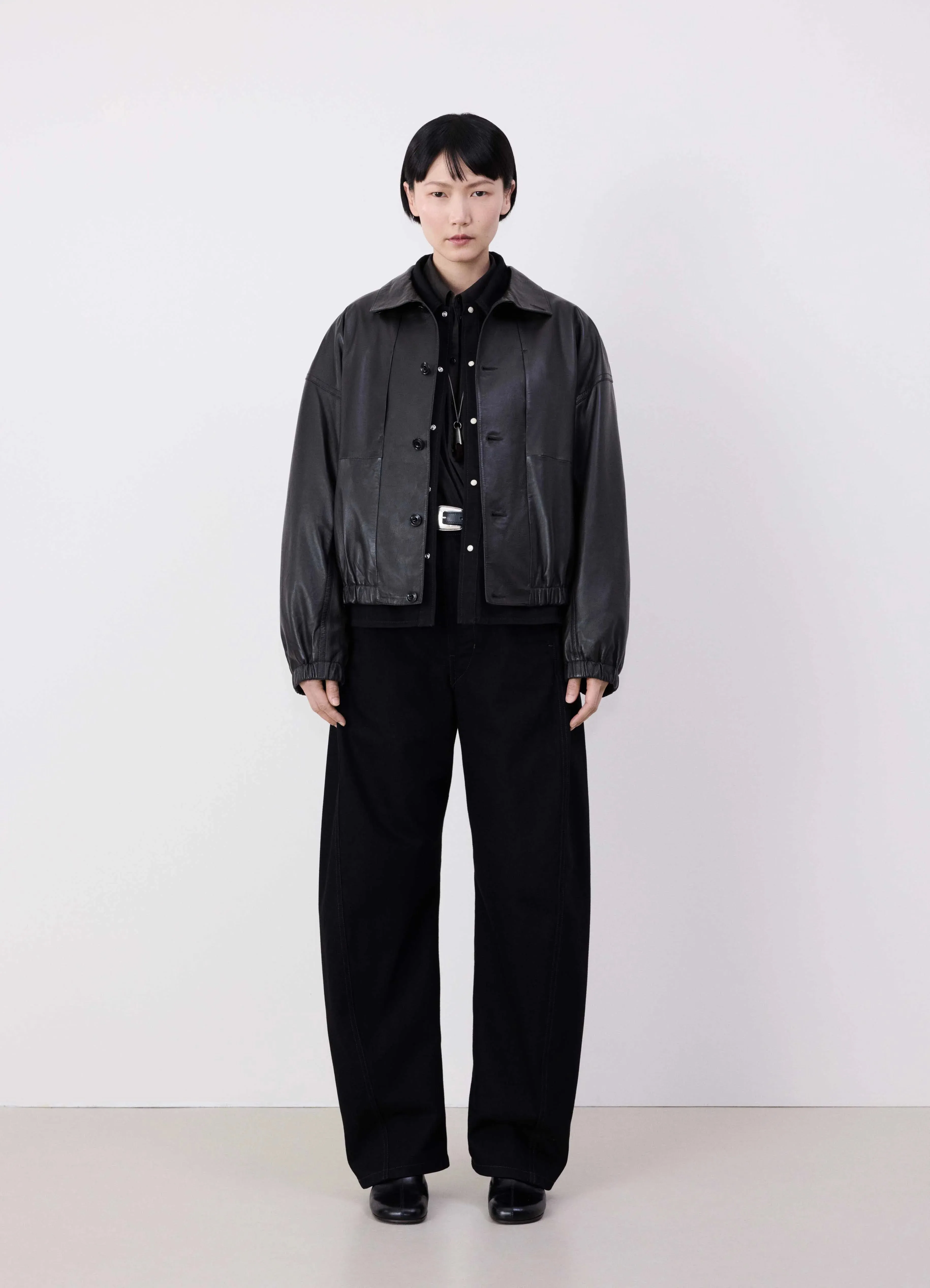 STAND COLLAR LEATHER BLOUSON sold by Lemaire product image thumbnail 3