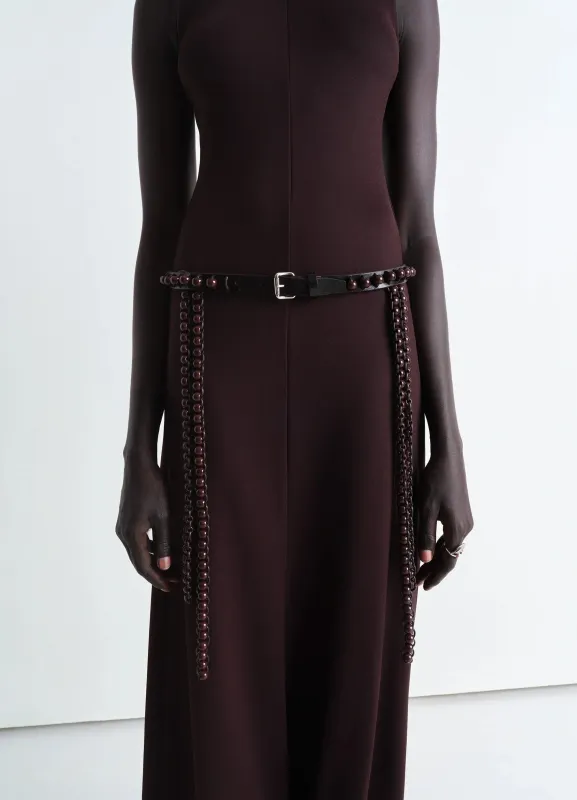 LEATHER AND BEADS BELT 20 made by Lemaire