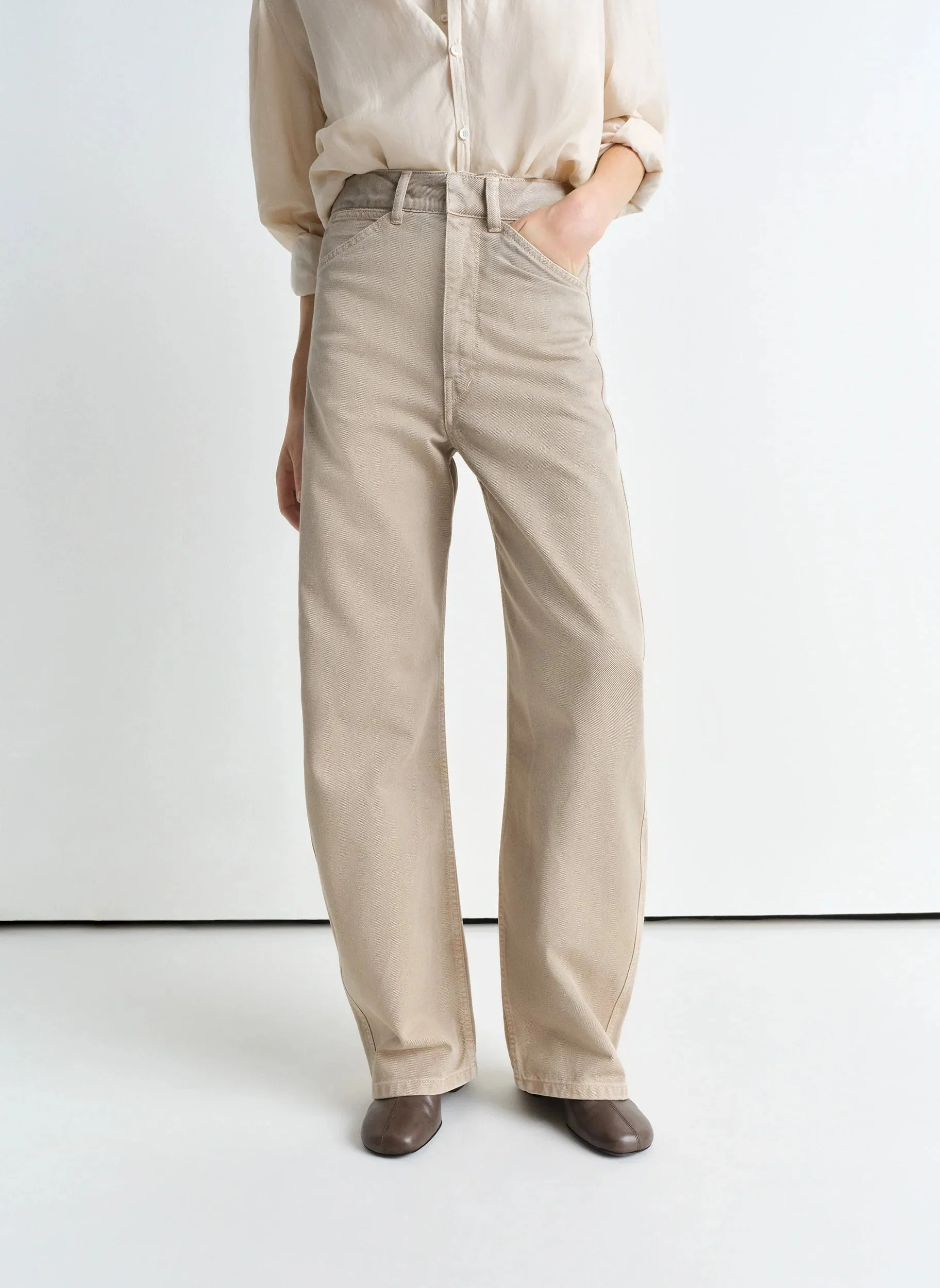 HIGH WAISTED CURVED PANTS sold by Lemaire product image thumbnail 2