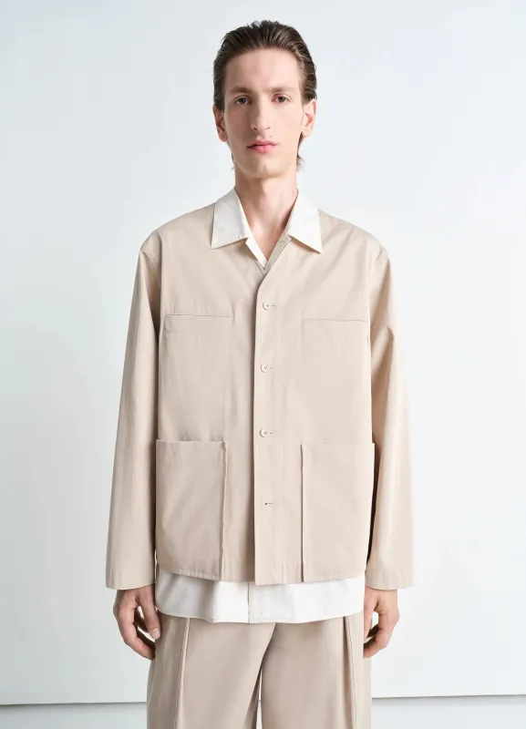 COLLARLESS OVERSHIRT sold by Lemaire