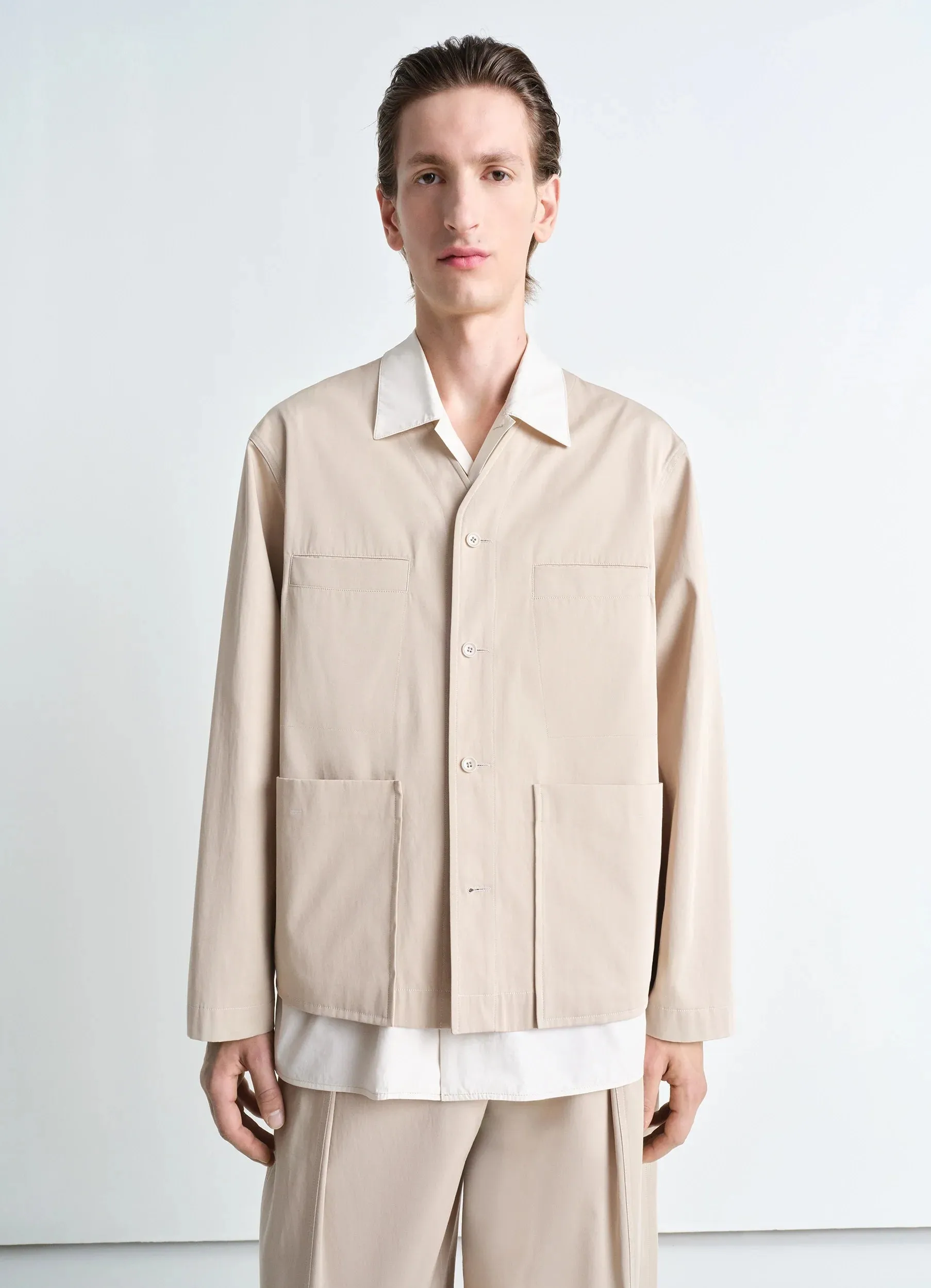 COLLARLESS OVERSHIRT sold by Lemaire