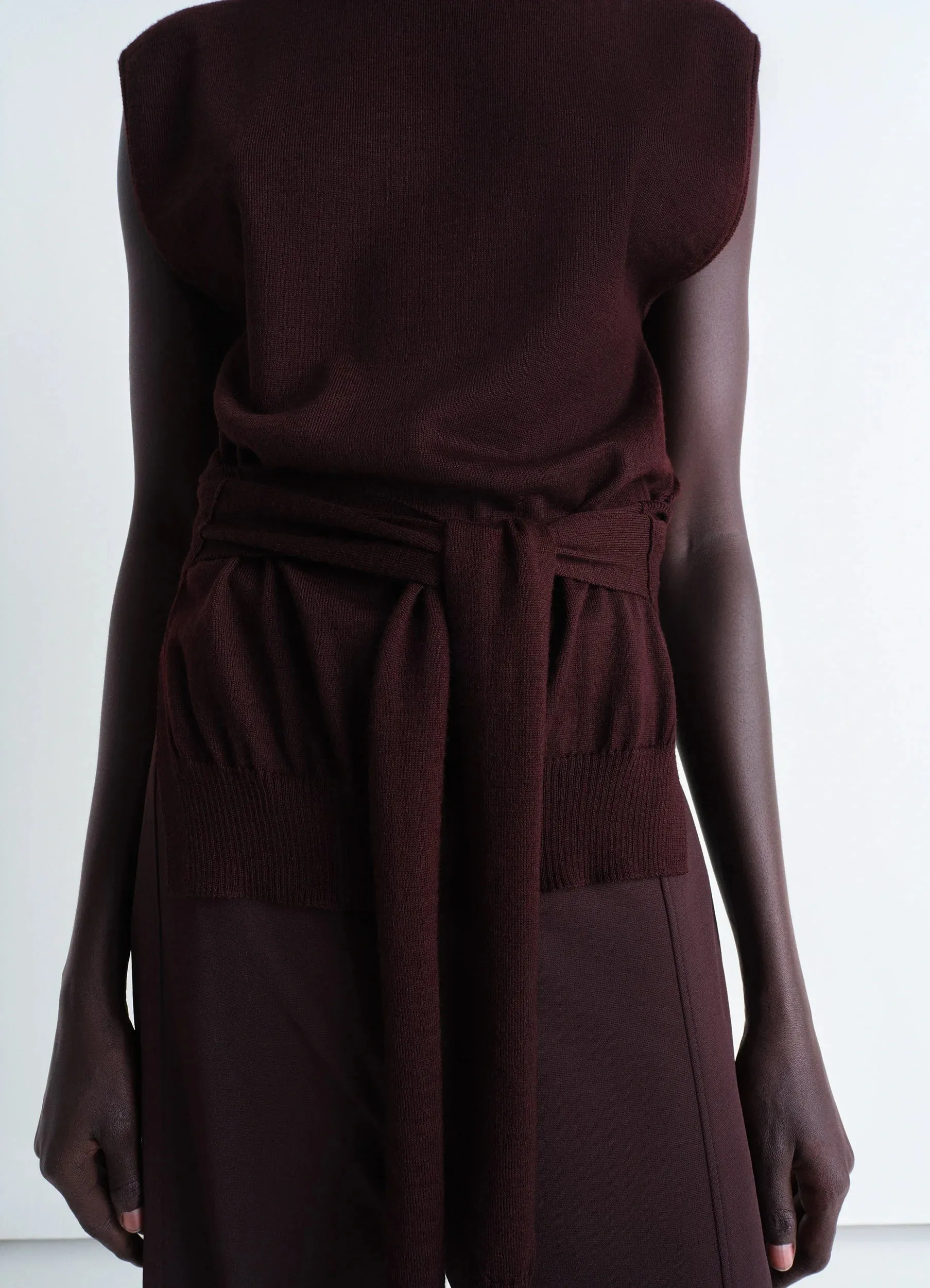 TROMPE L'OEIL SLEEVELESS JUMPER sold by Lemaire