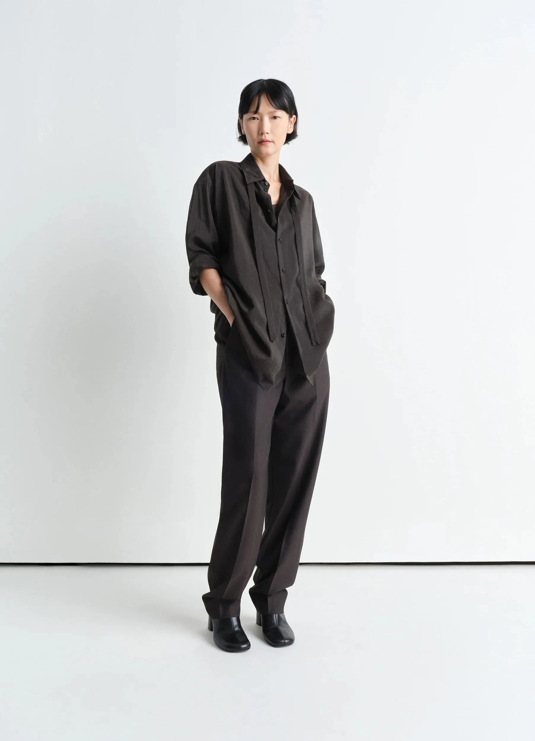 LONG SHIRT WITH TIE sold by Lemaire product image thumbnail 4