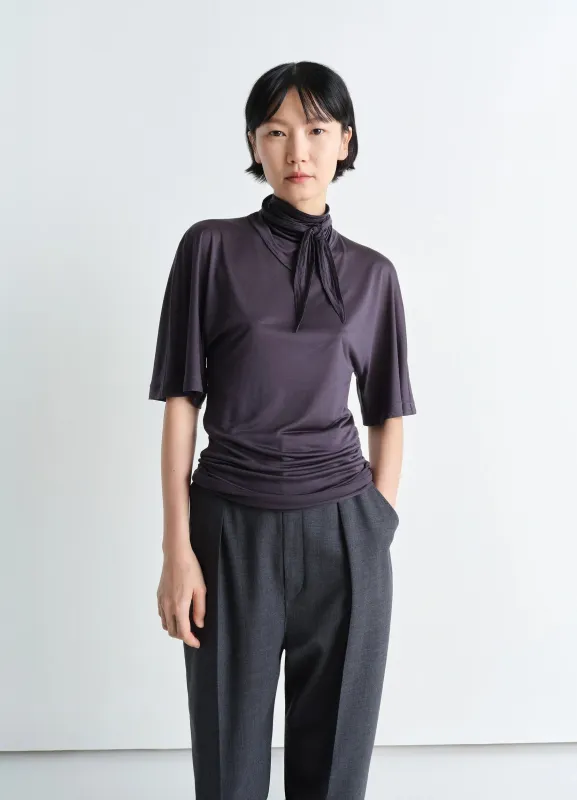SHORT SLEEVE FOULARD TOP made by Lemaire
