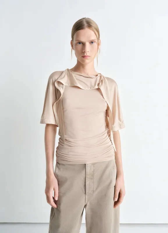 SHORT SLEEVE FOULARD TOP made by Lemaire