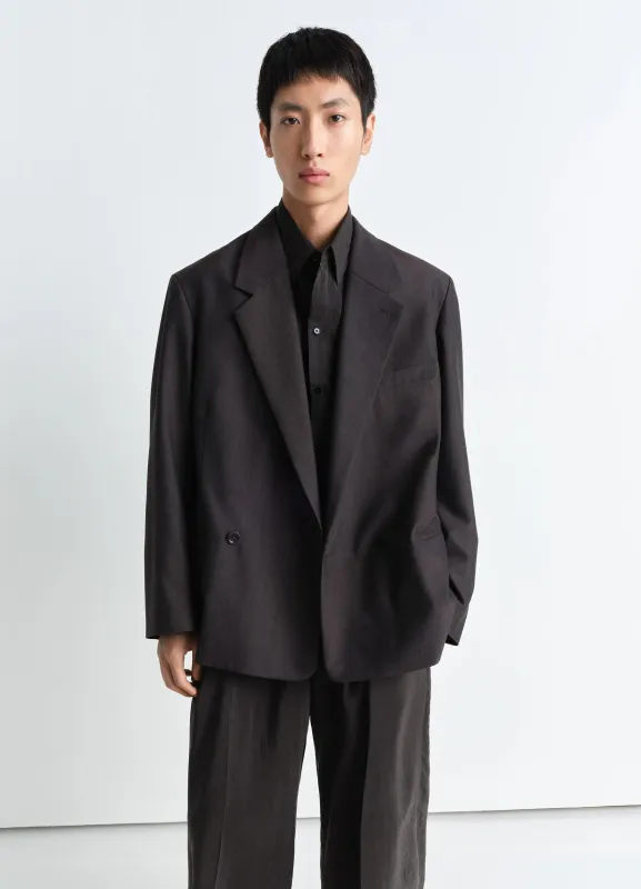 SOFT DOUBLE BREASTED JACKET IN POLYWOOL sold by Lemaire