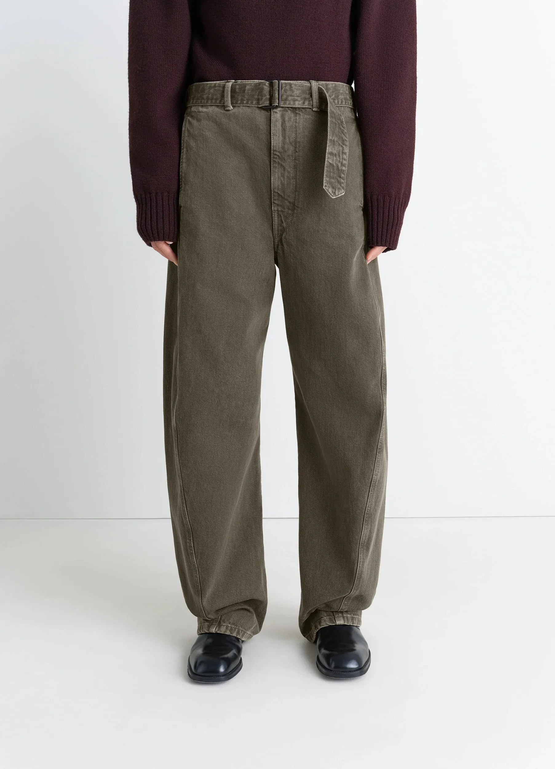 TWISTED BELTED PANTS IN DENIM sold by Lemaire product image thumbnail 3