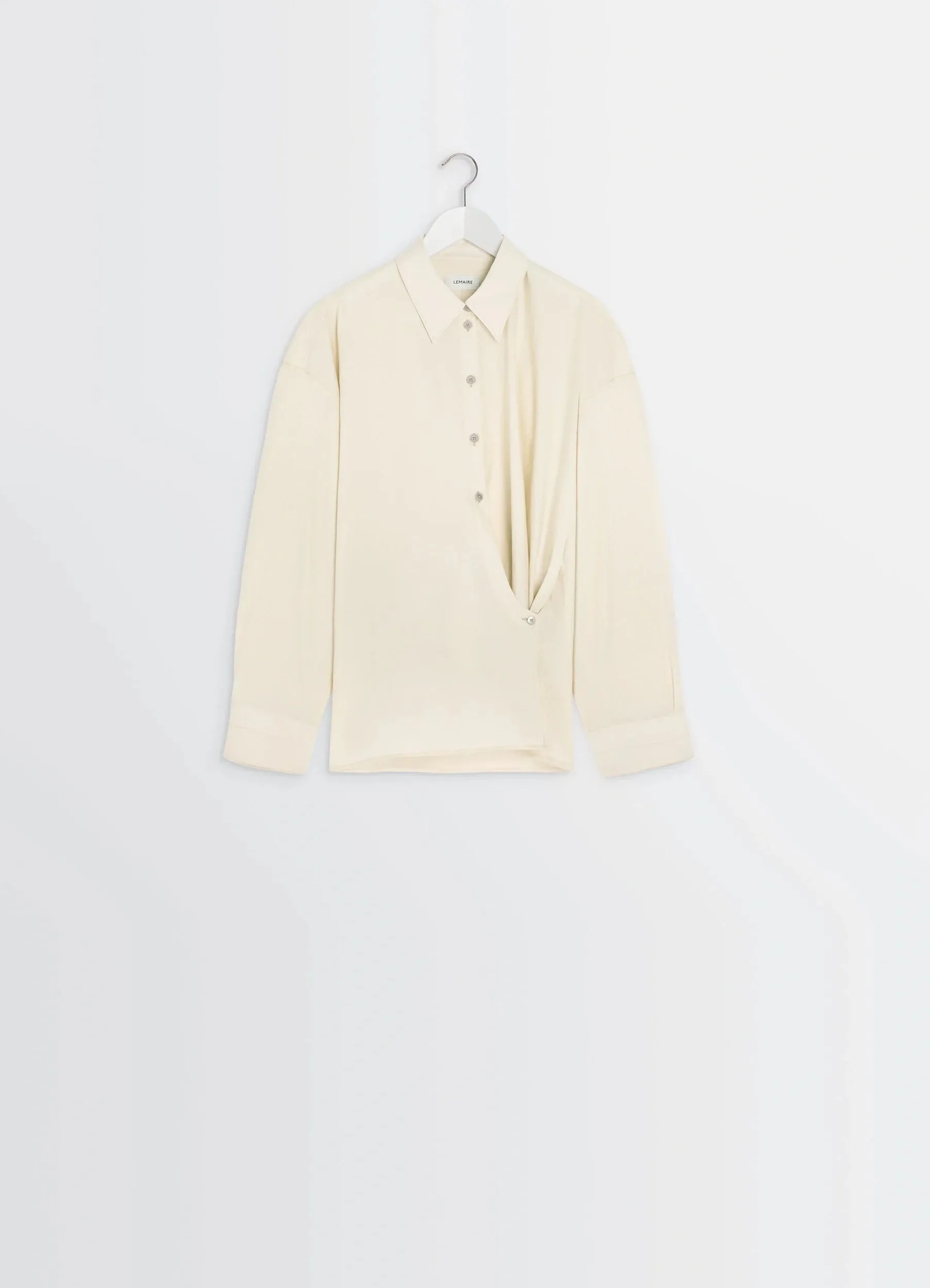 STRAIGHT COLLAR TWISTED SHIRT IN WASHED COTTON SILK sold by Lemaire product image thumbnail 5