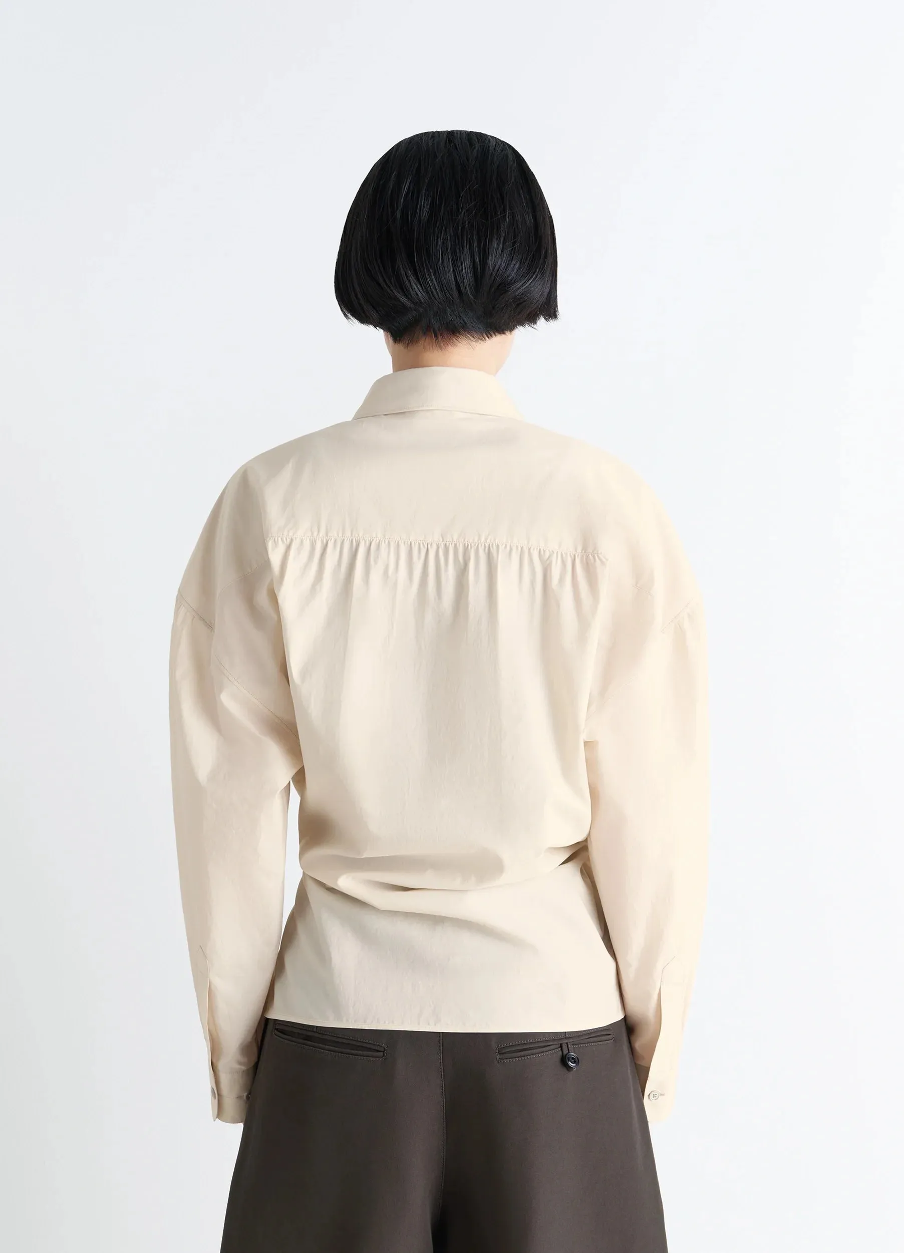 STRAIGHT COLLAR TWISTED SHIRT IN WASHED COTTON SILK sold by Lemaire product image thumbnail 4