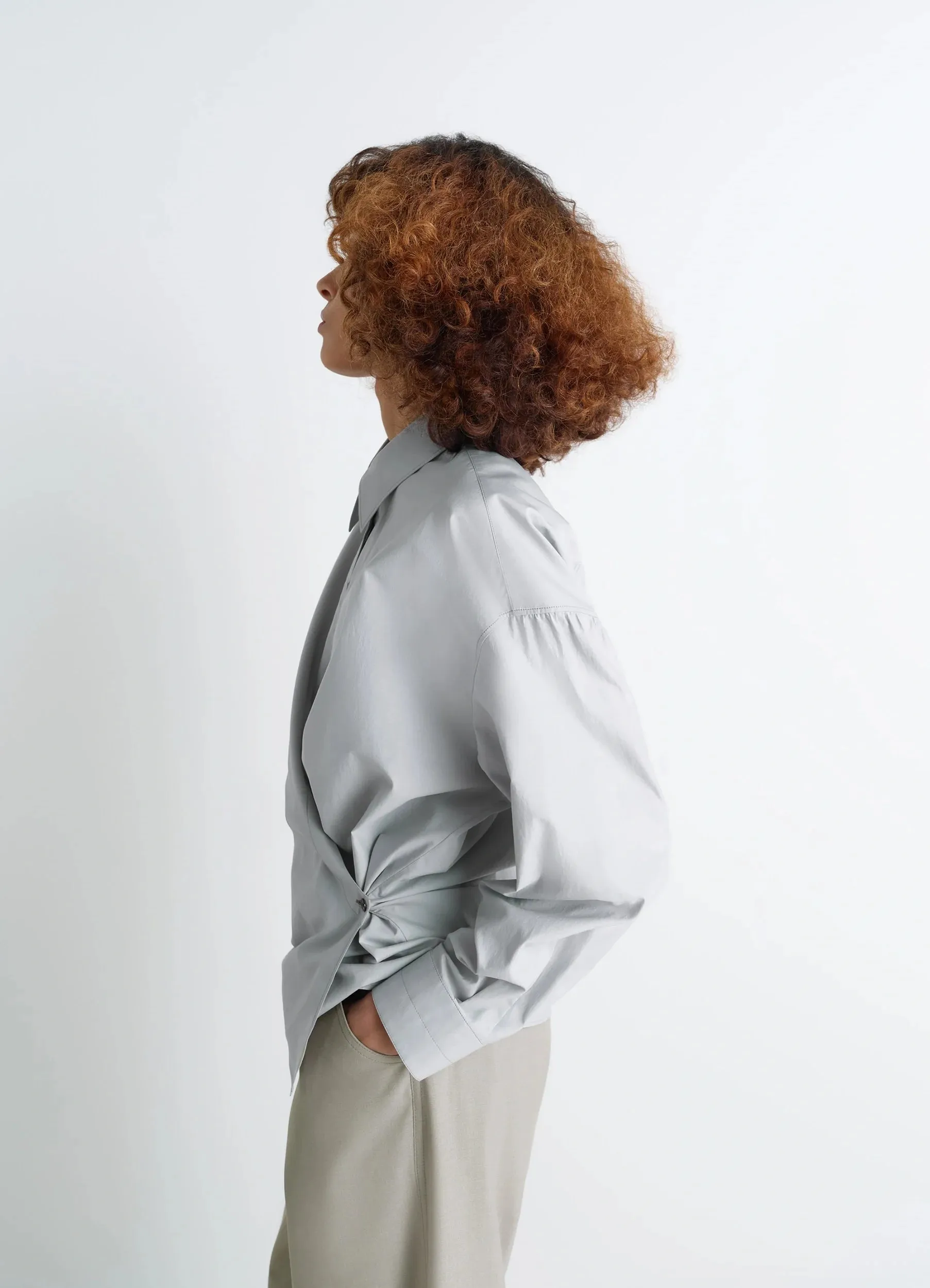 STRAIGHT COLLAR TWISTED SHIRT sold by Lemaire product image thumbnail 4