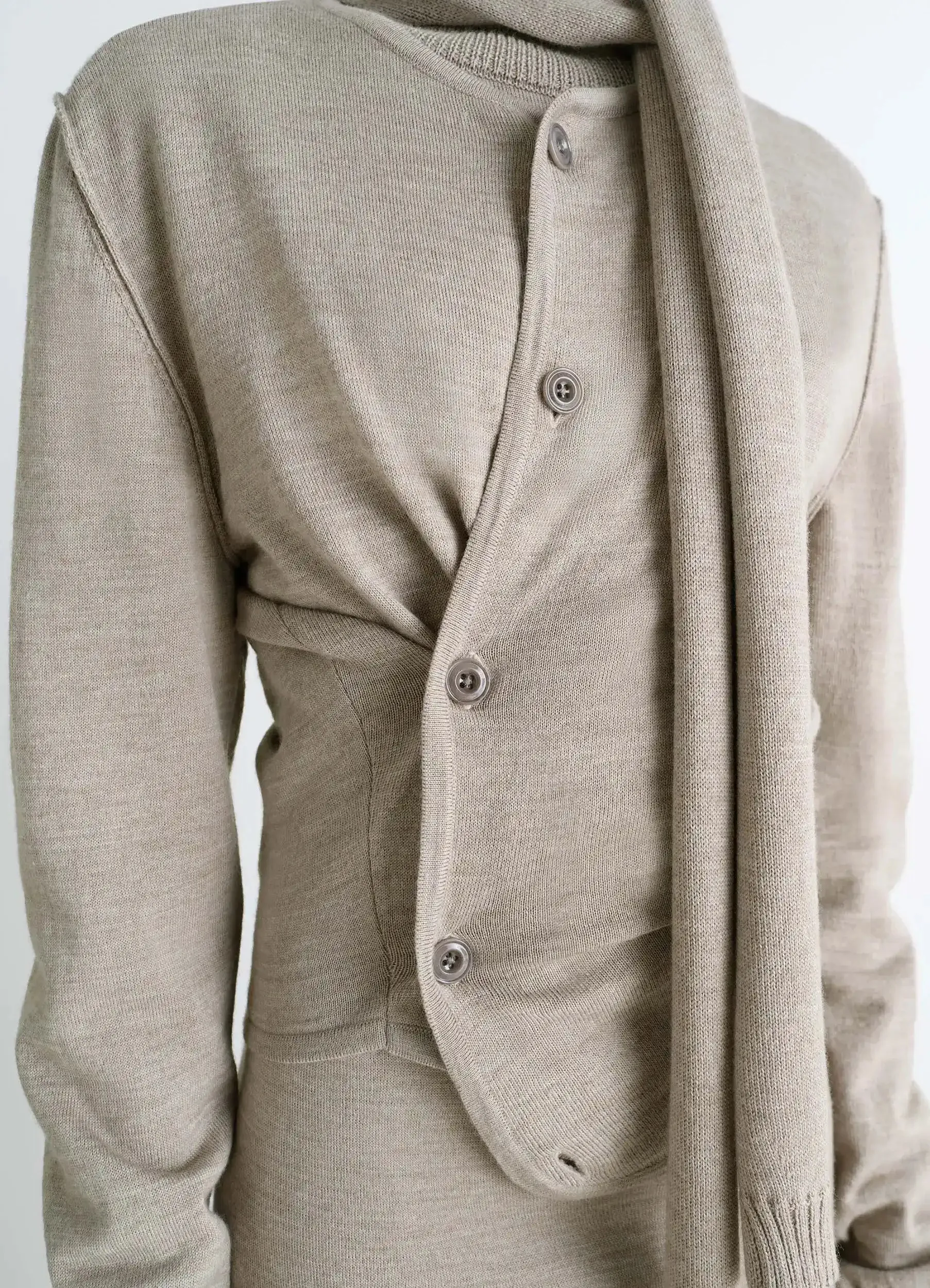 TWISTED CARDIGAN WITH SCARF sold by Lemaire product image thumbnail 3