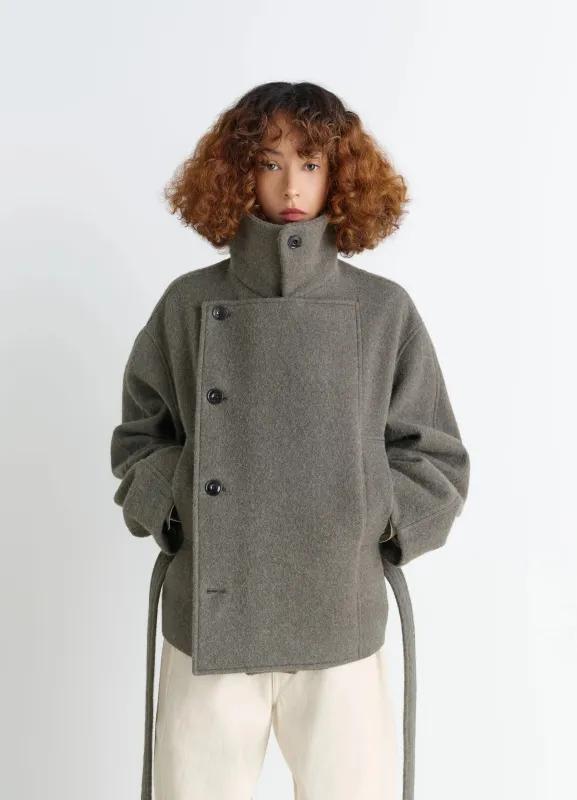 SHORT ASYMMETRICAL BATHROBE COAT sold by Lemaire