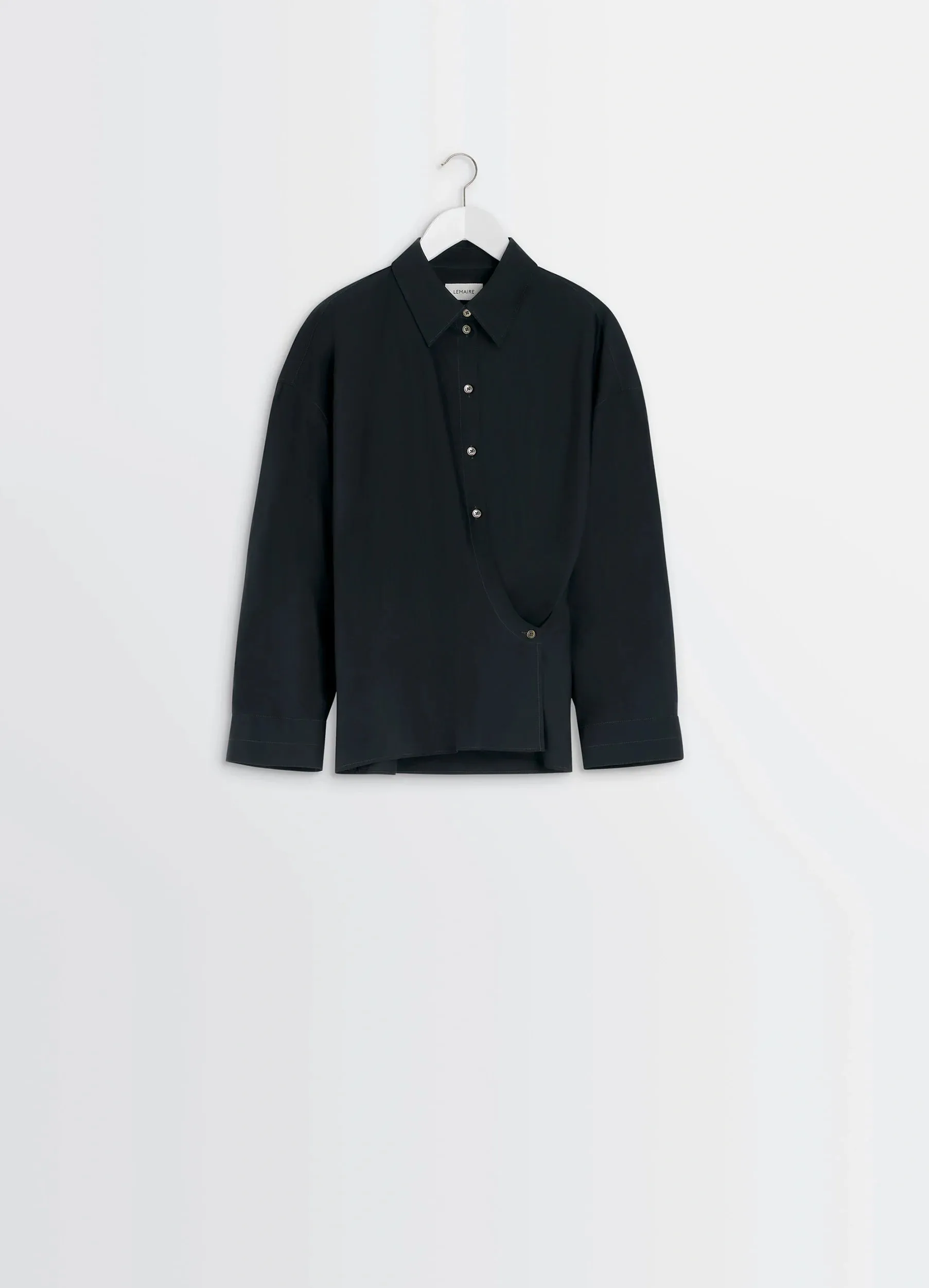 STRAIGHT COLLAR TWISTED SHIRT IN WASHED COTTON SILK sold by Lemaire product image thumbnail 5
