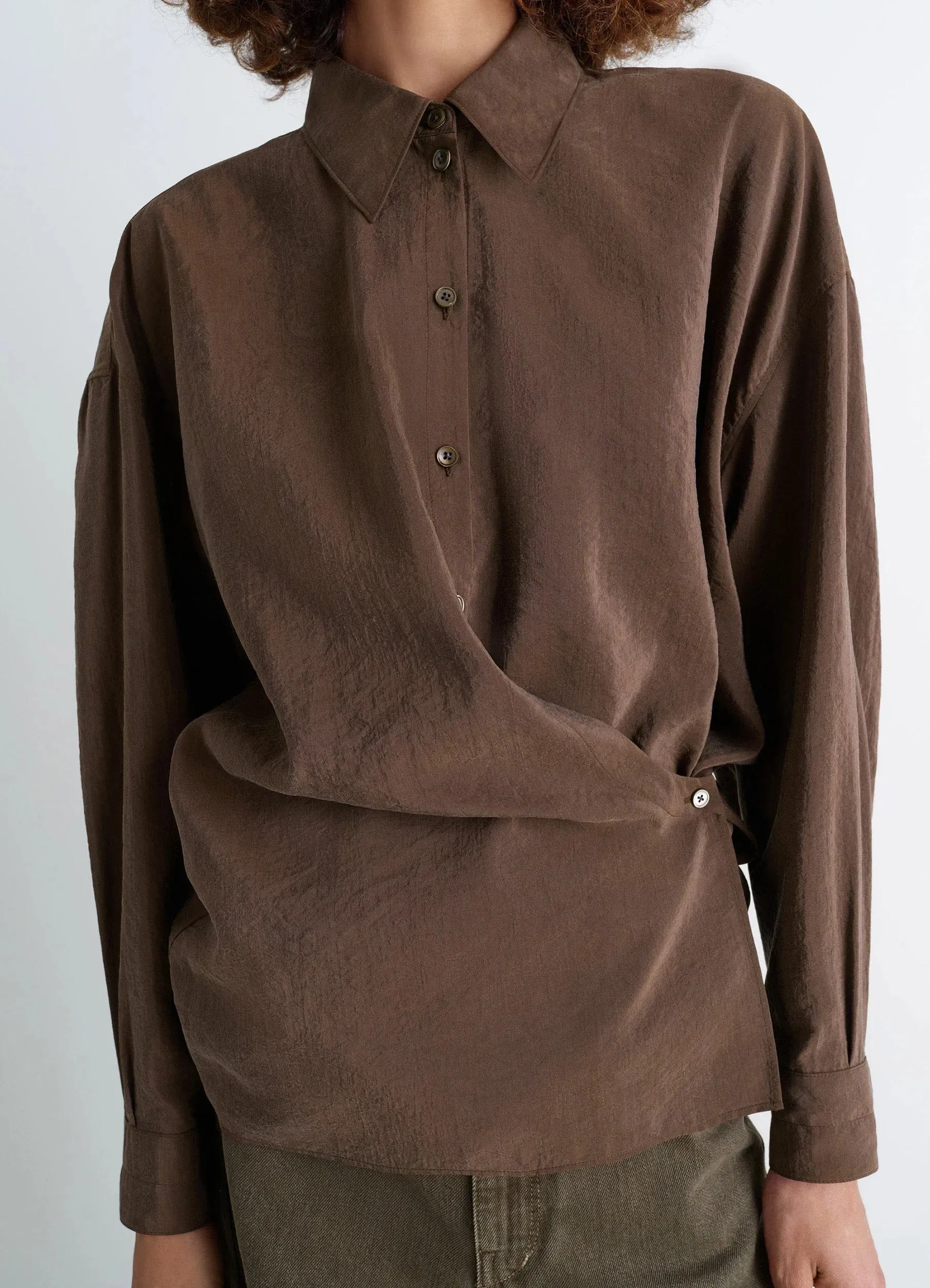 STRAIGHT COLLAR TWISTED SHIRT sold by Lemaire product image thumbnail 3