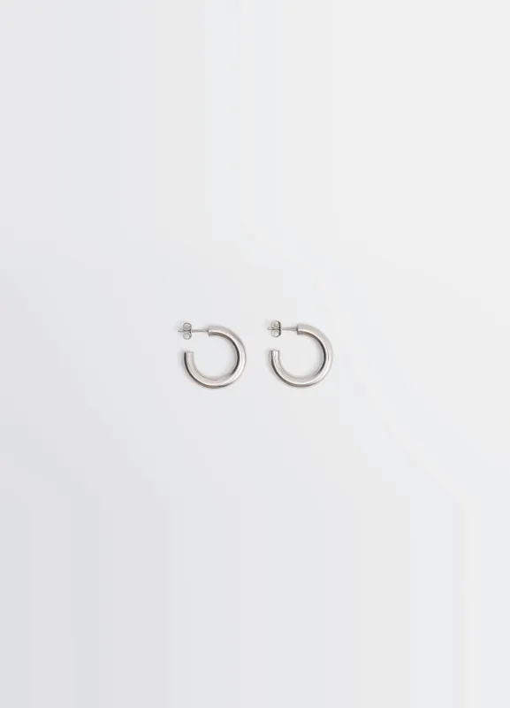 CLASSIC HOOPS S IN SILVER made by Lemaire