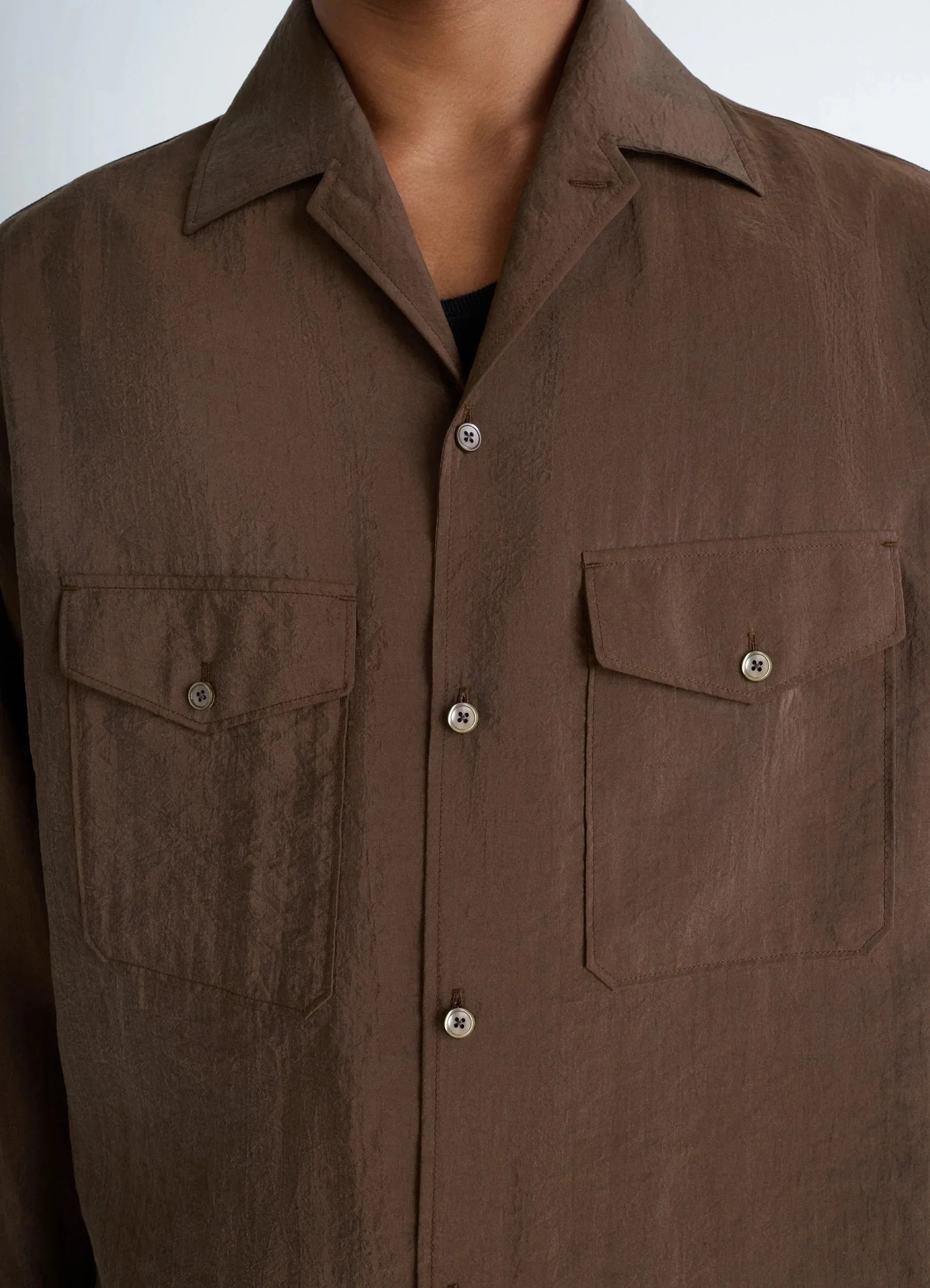 CONVERTIBLE COLLAR SHIRT IN DRY SILK sold by Lemaire product image thumbnail 5