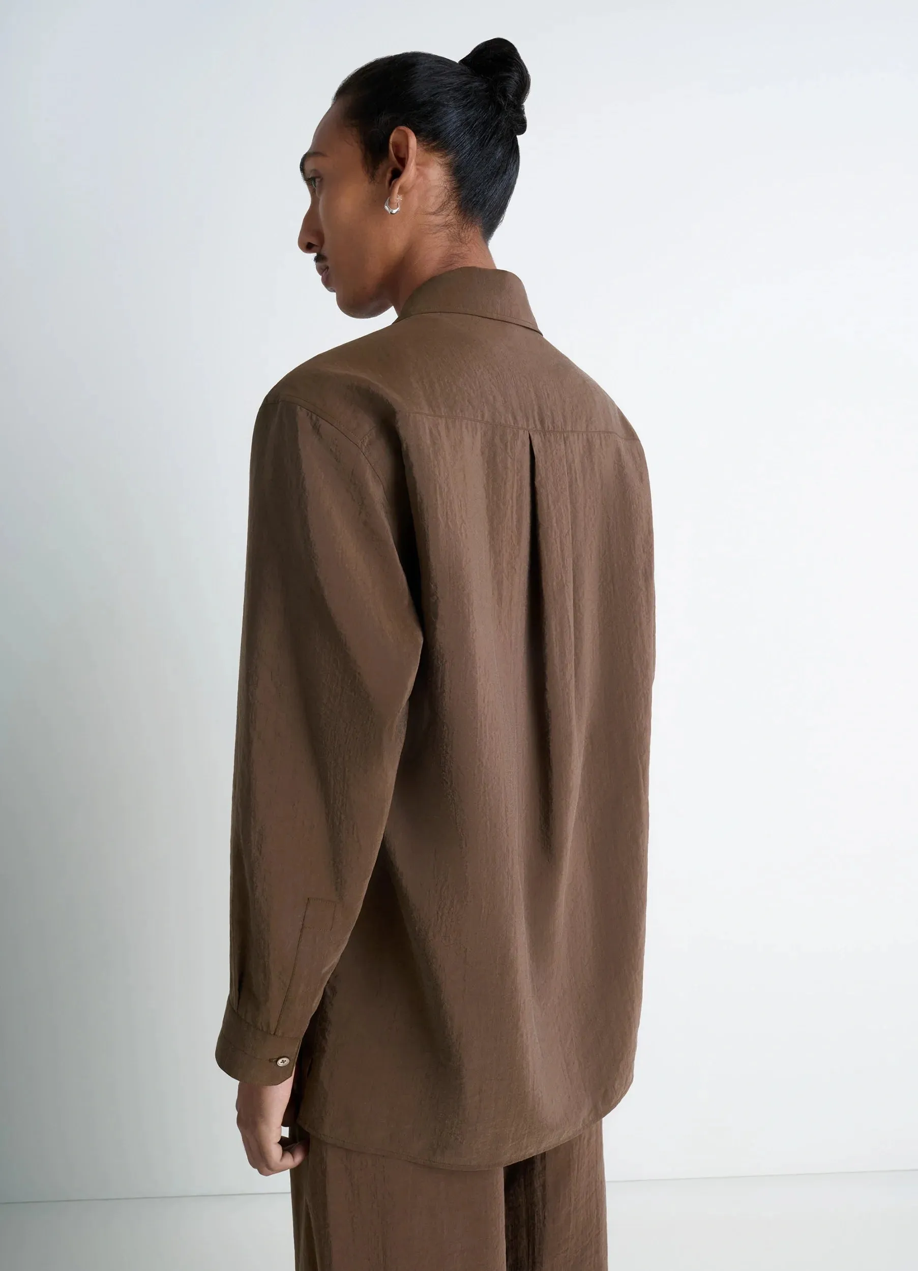 CONVERTIBLE COLLAR SHIRT IN DRY SILK sold by Lemaire product image thumbnail 4