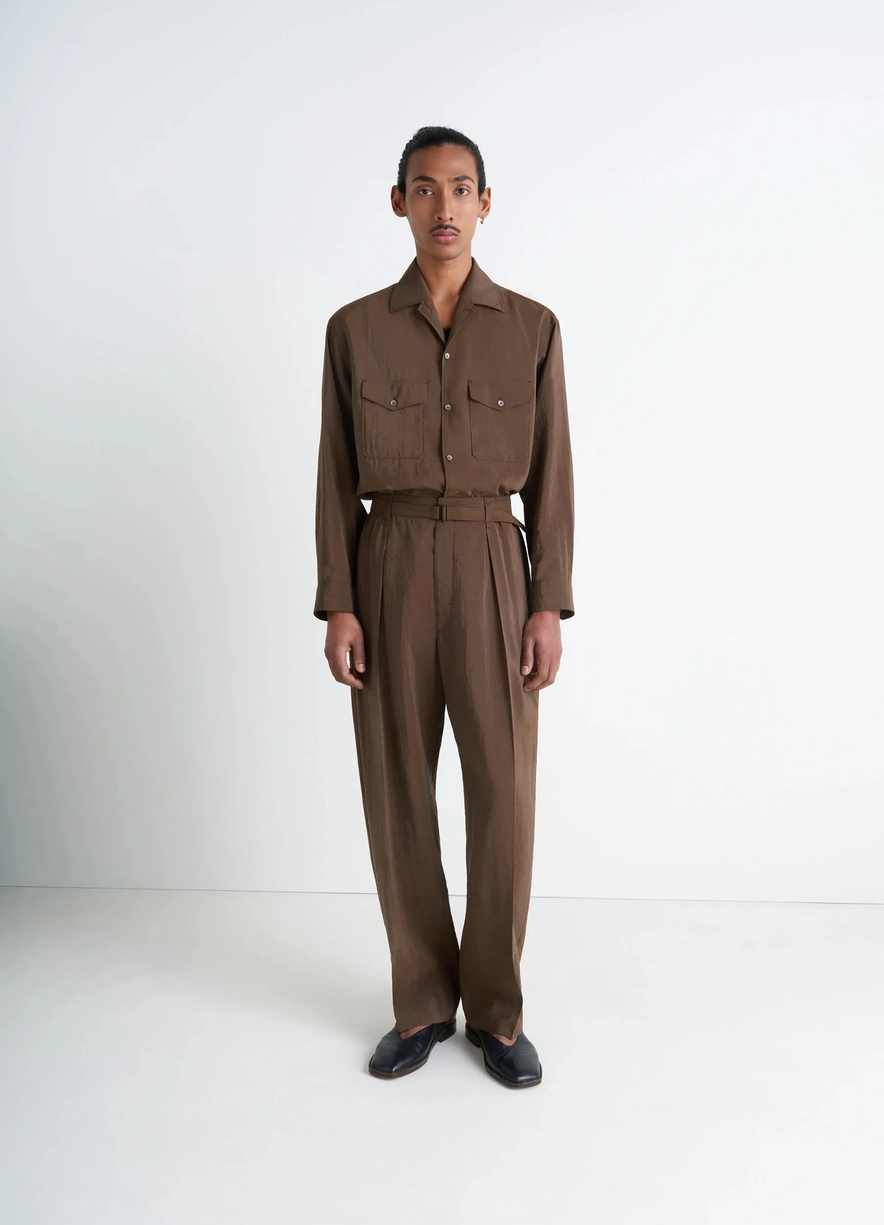 CONVERTIBLE COLLAR SHIRT IN DRY SILK sold by Lemaire product image thumbnail 2