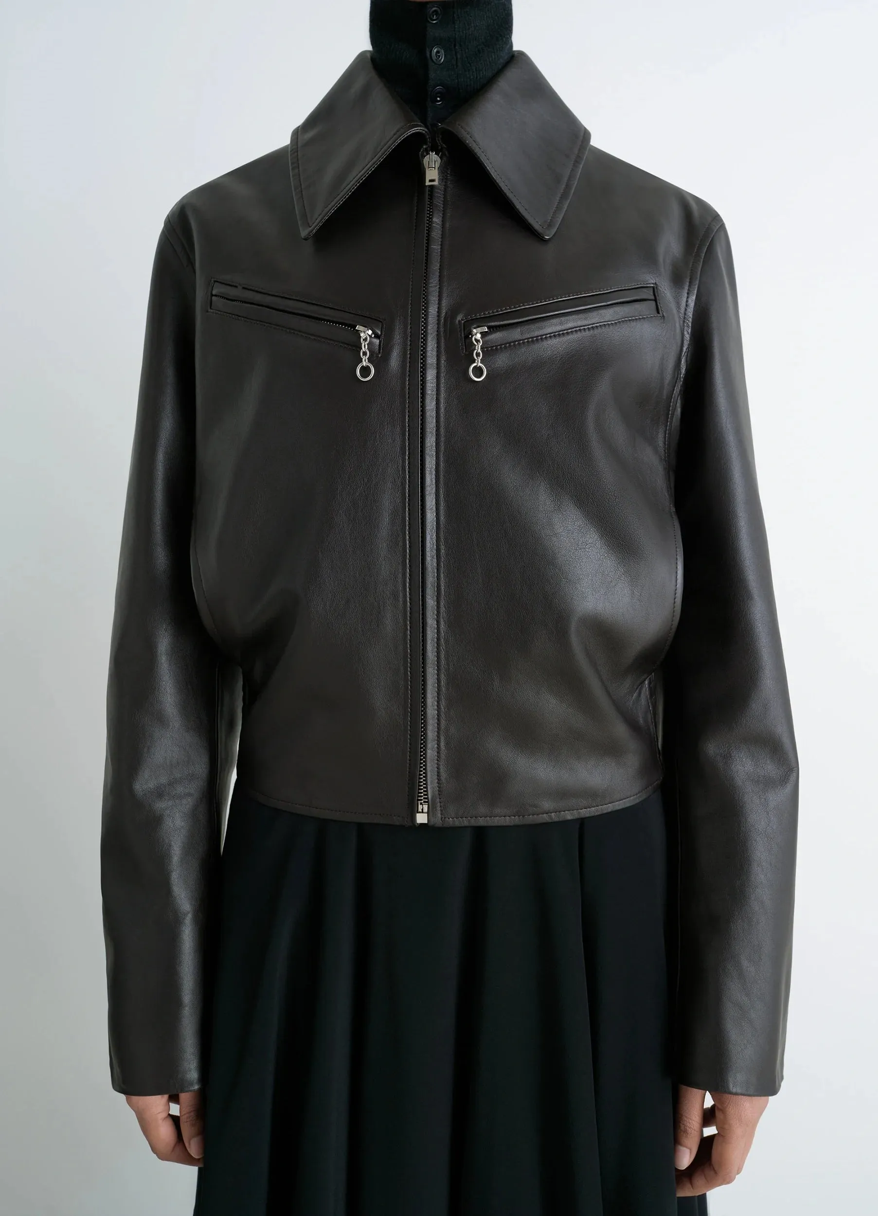 BOXY LEATHER BLOUSON sold by Lemaire product image thumbnail 3