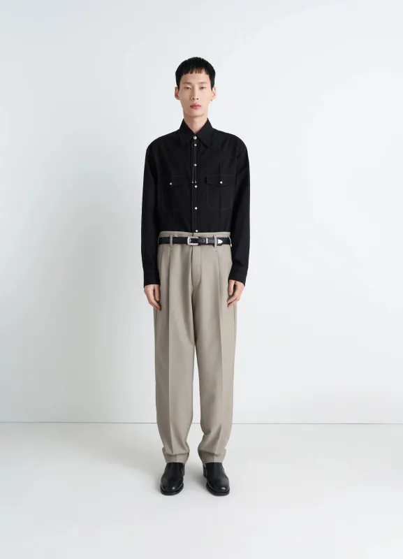PLEATED PANTS IN POLYWOOL sold by Lemaire