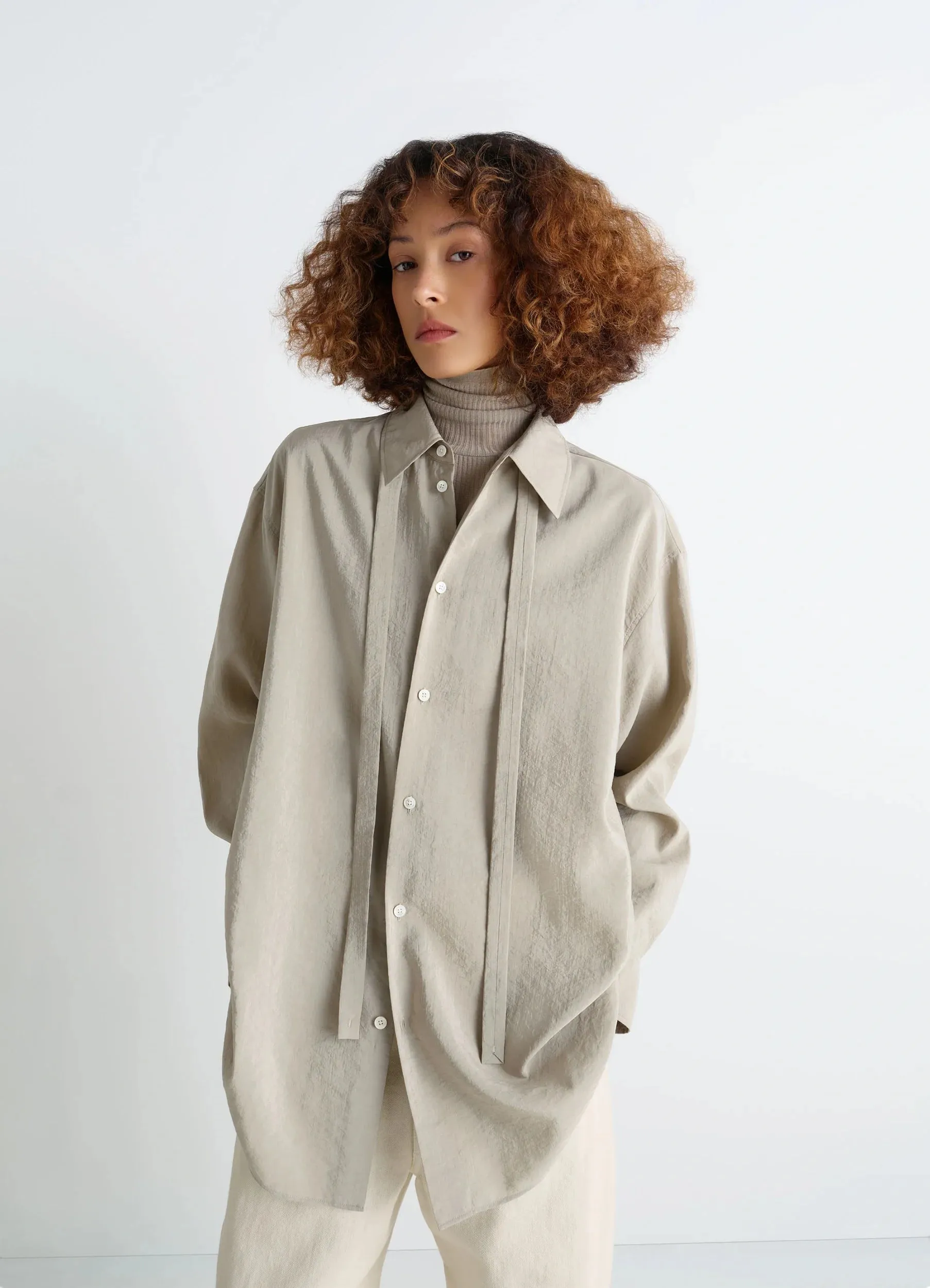 LONG SHIRT WITH TIE sold by Lemaire