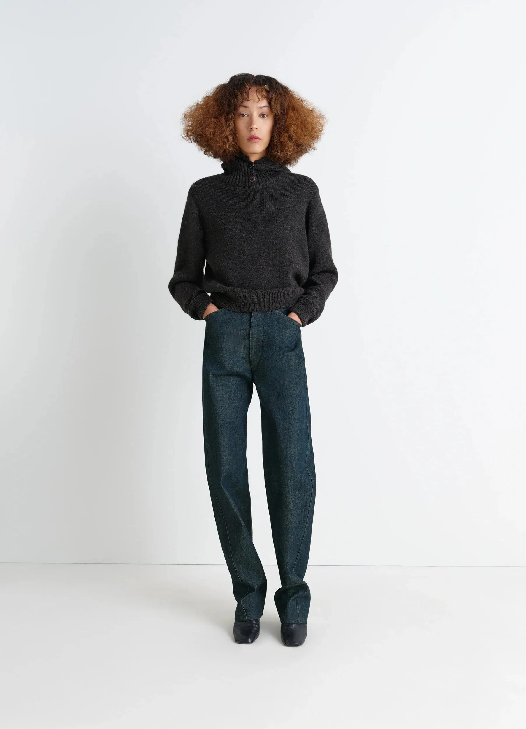 FIVE POCKETS TWISTED PANTS IN DENIM sold by Lemaire