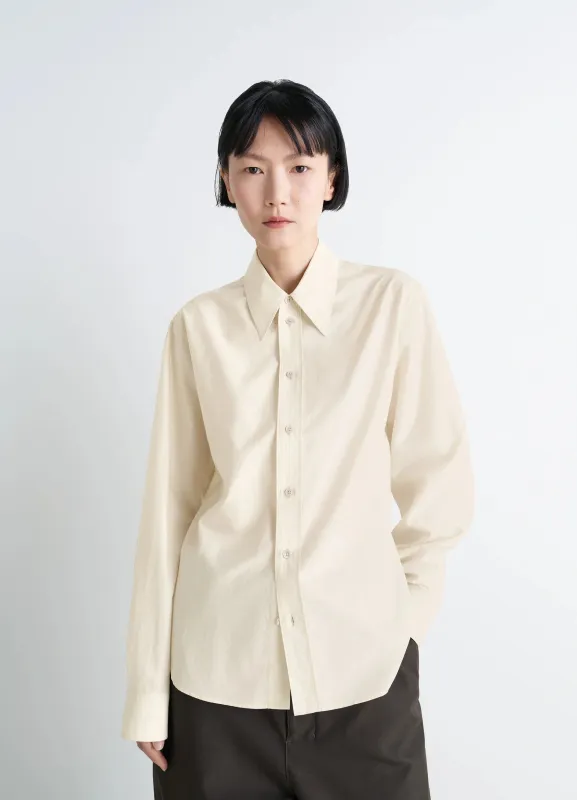 POINTED COLLAR SHIRT IN WASHED COTTON SILK sold by Lemaire