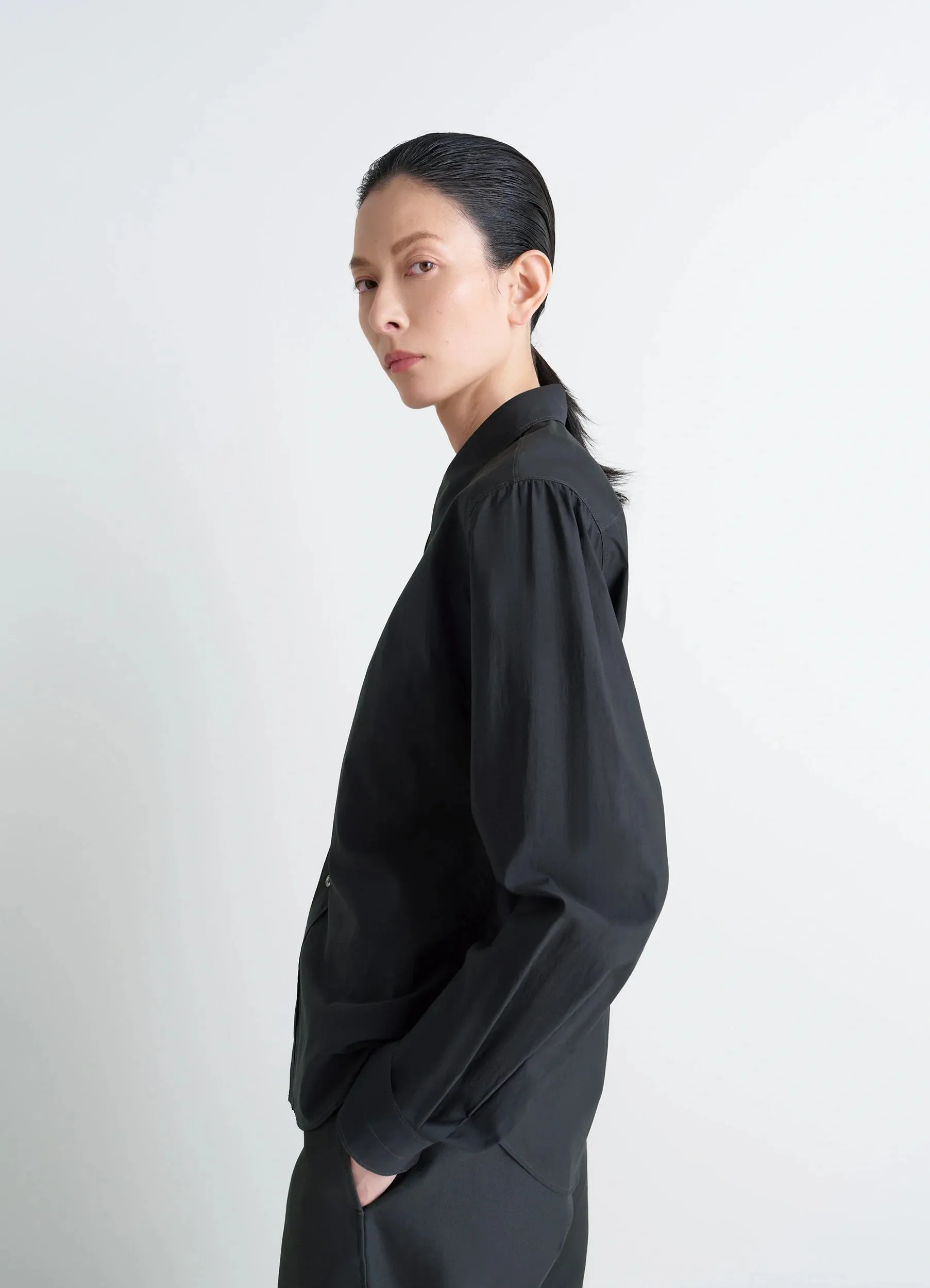 POINTED COLLAR SHIRT IN WASHED COTTON SILK sold by Lemaire product image thumbnail 3