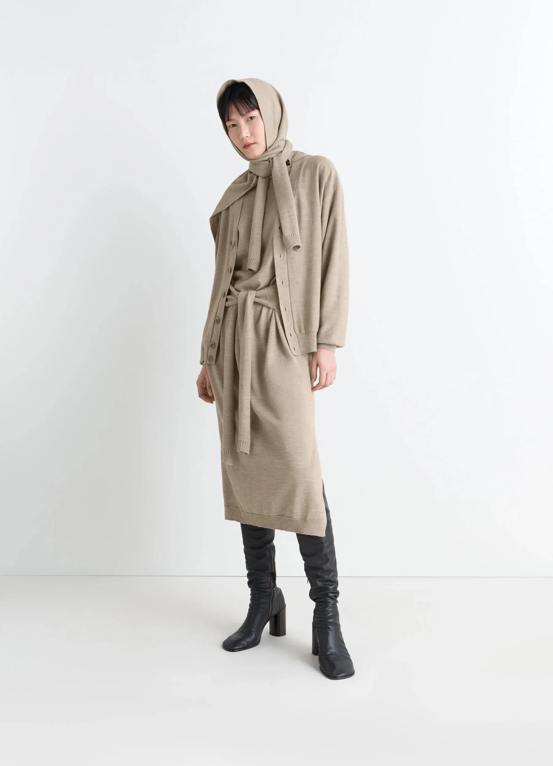 RELAXED TWISTED CARDIGAN IN MERINO BLEND sold by Lemaire product image thumbnail 3