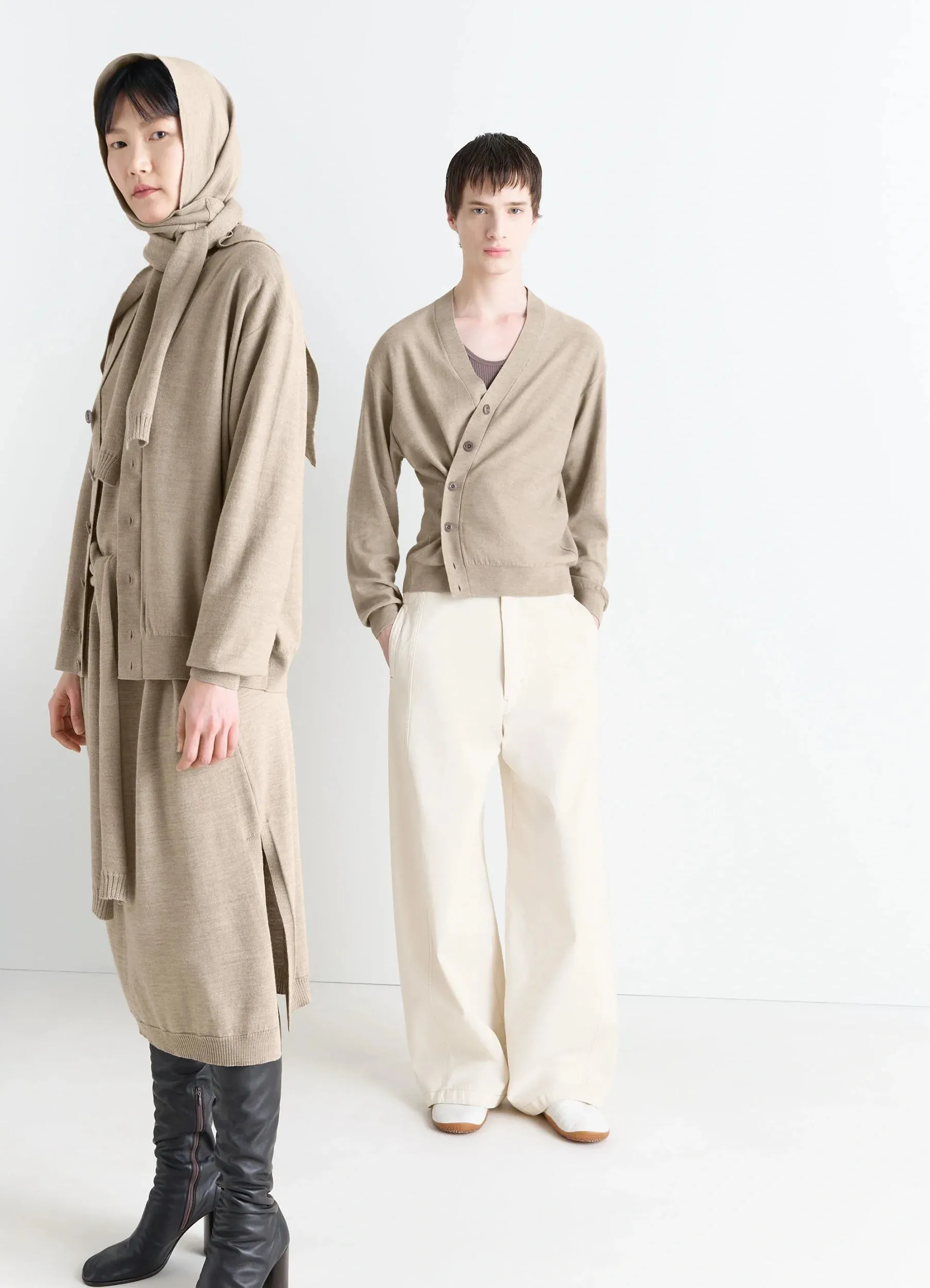 RELAXED TWISTED CARDIGAN IN MERINO BLEND sold by Lemaire