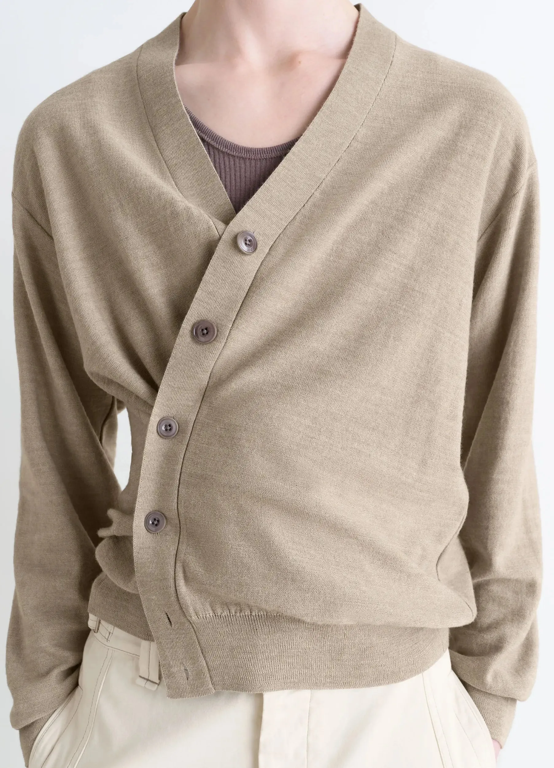 RELAXED TWISTED CARDIGAN IN MERINO BLEND sold by Lemaire product image thumbnail 5