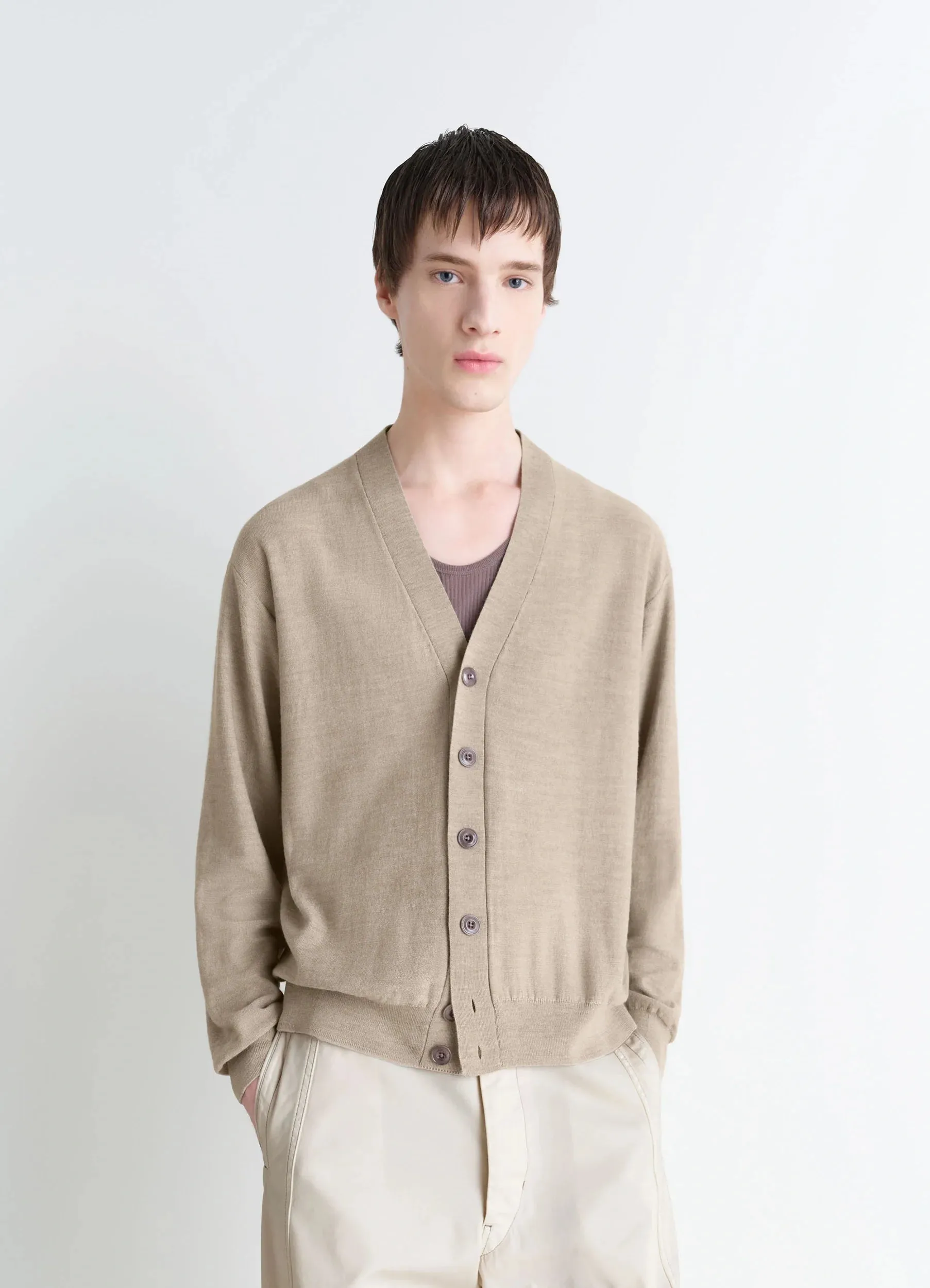 RELAXED TWISTED CARDIGAN IN MERINO BLEND sold by Lemaire product image thumbnail 4