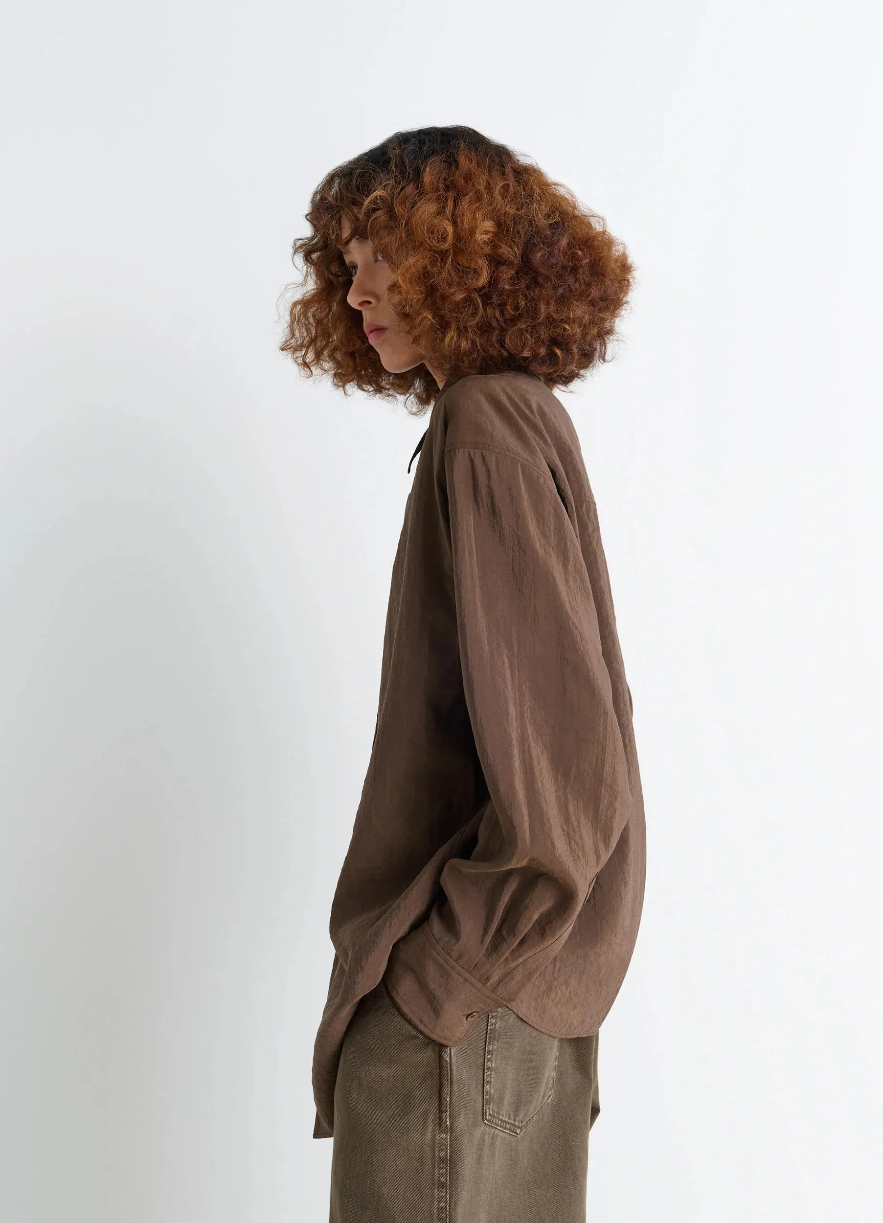 LONG SHIRT WITH TIE IN DRY SILK sold by Lemaire product image thumbnail 5