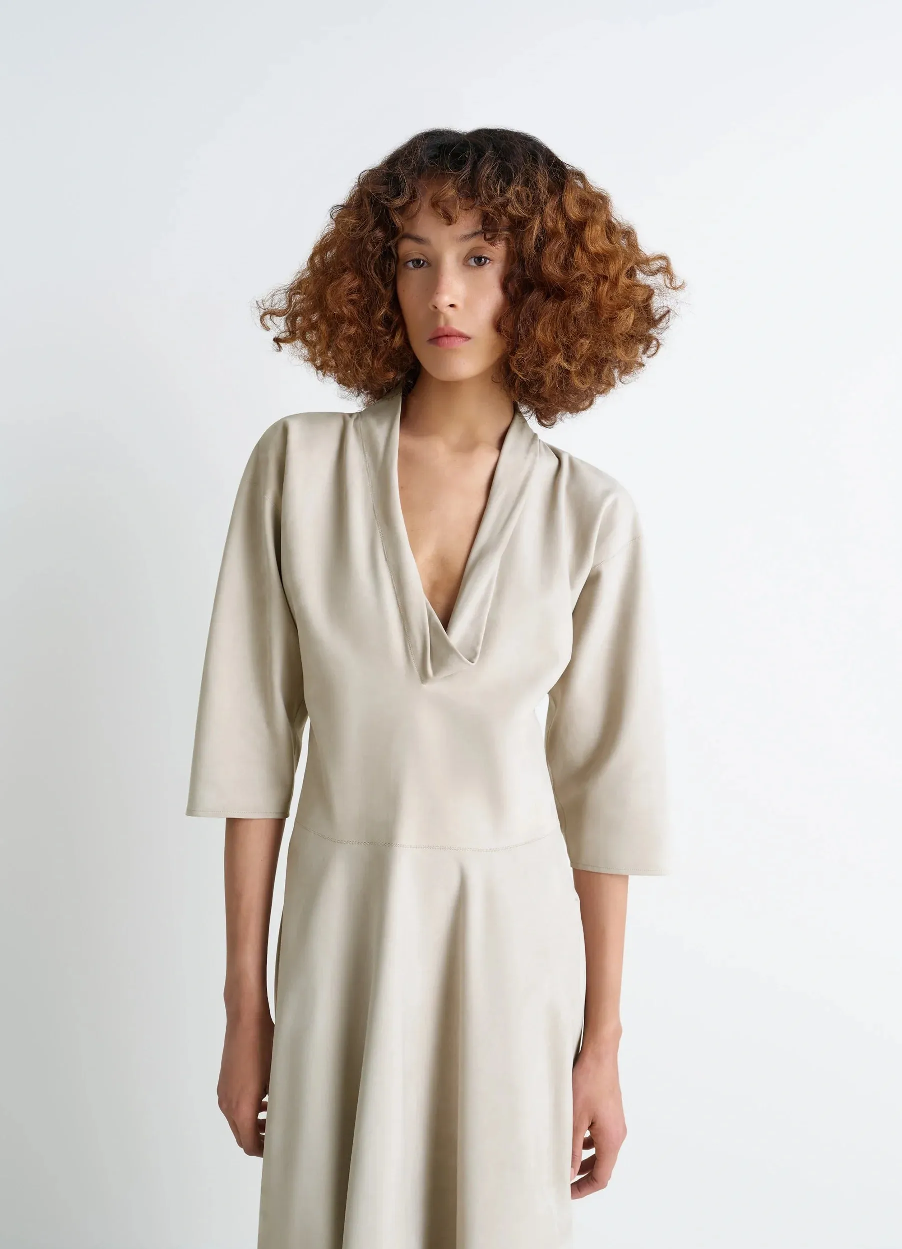 LEATHER V-NECK DRESS sold by Lemaire product image thumbnail 2