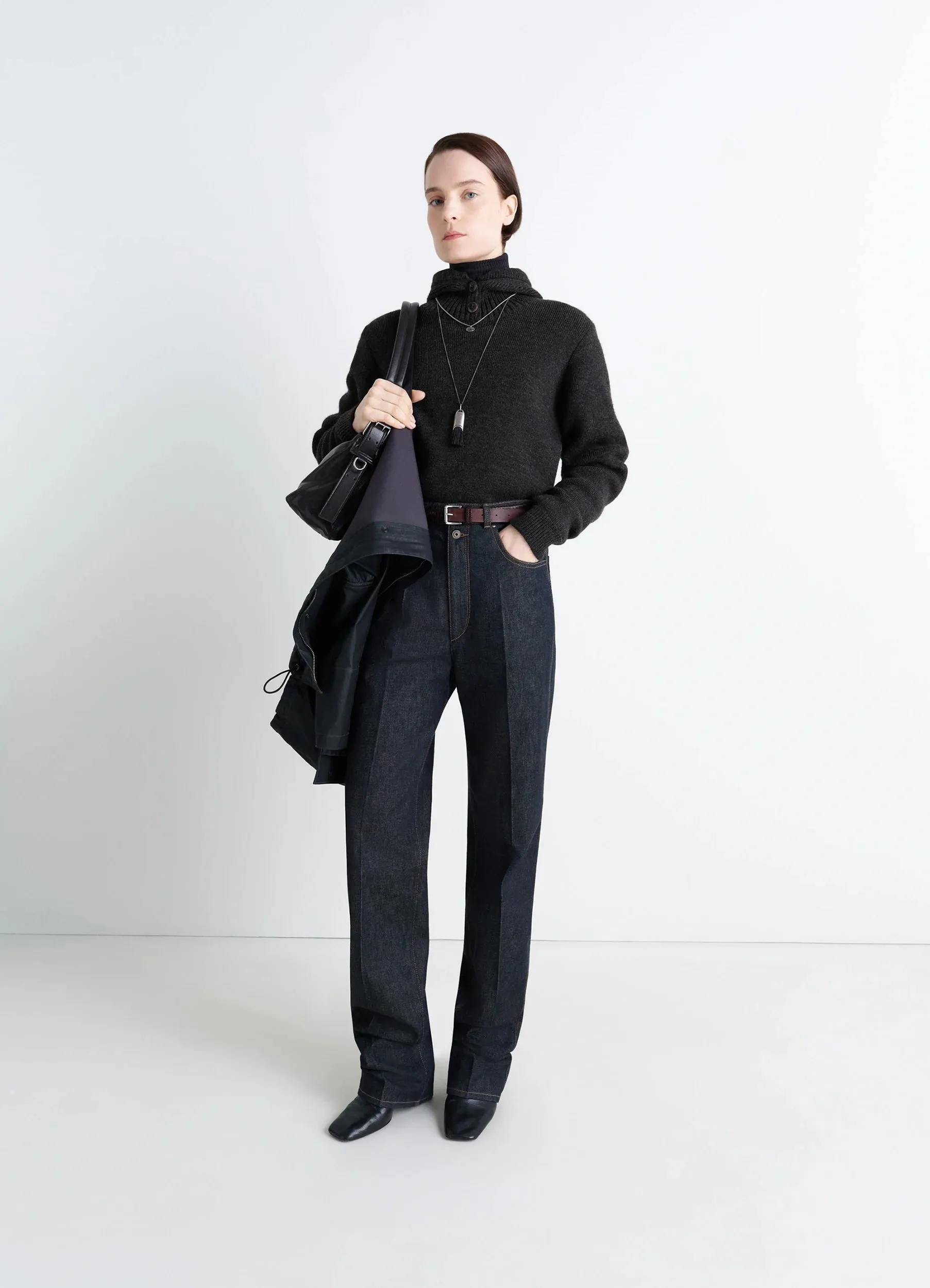 SWEATER WITH HOOD IN WOOL ALPACA sold by Lemaire product image thumbnail 2