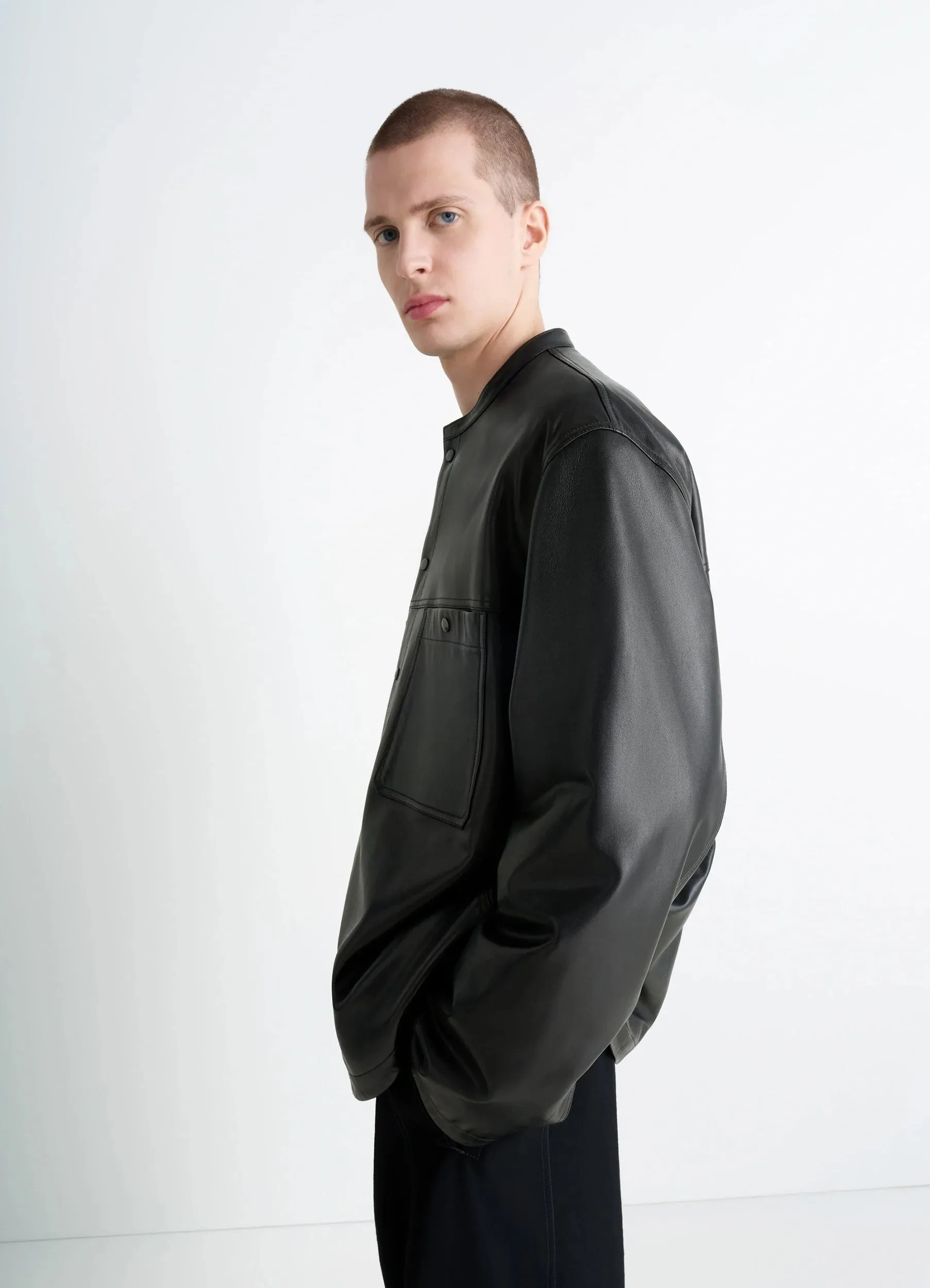 LEATHER COLLARSTAND OVERSHIRT sold by Lemaire product image thumbnail 5